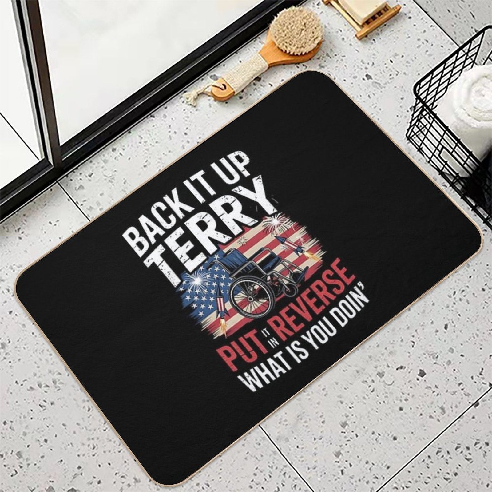 Back It Up Terry Put It In Reverse 4th Of July Fireworks  Multi-Purpose Bath Mat