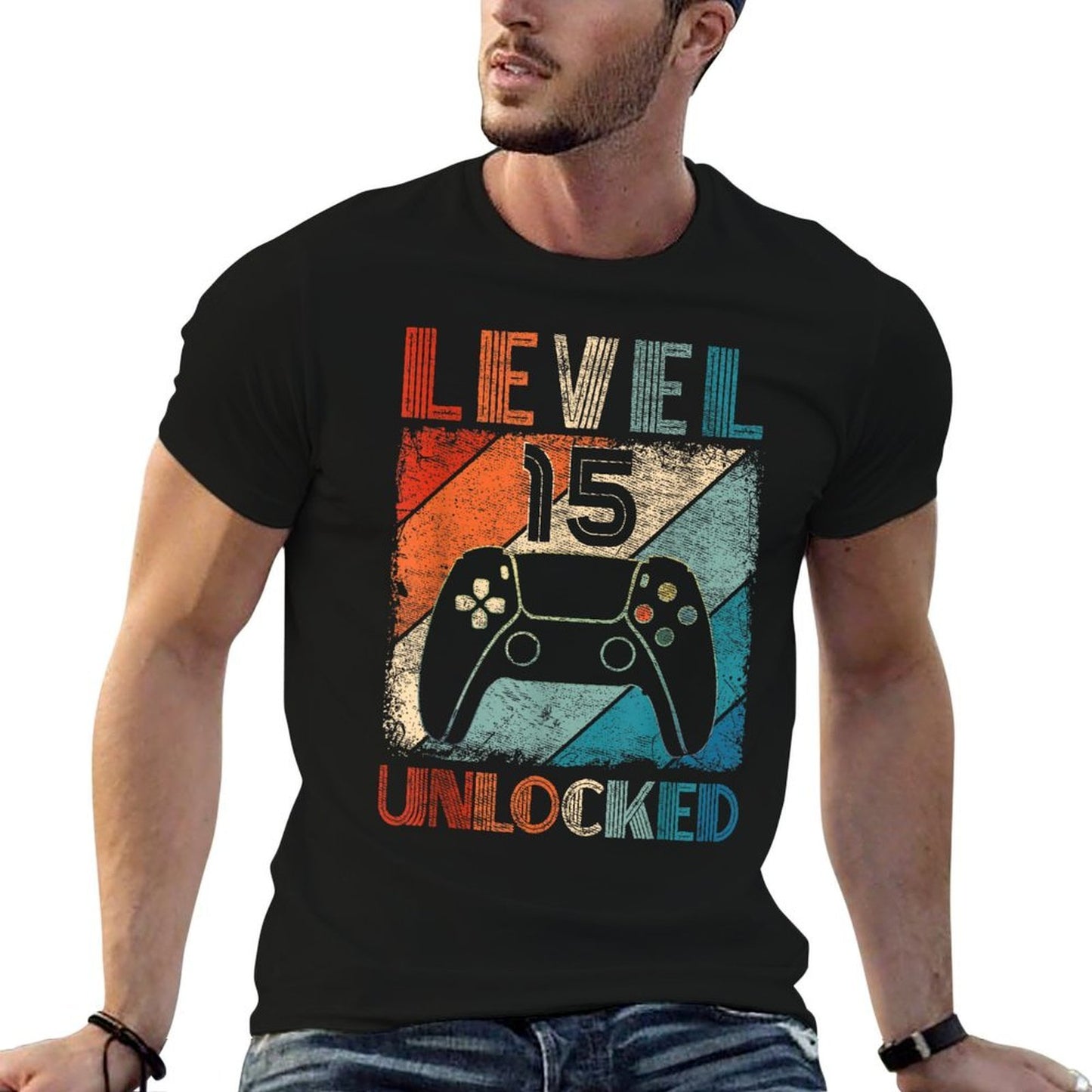 Vintage Level 15 Unlocked Video Gamer 15th Birthday Durable T-Shirt