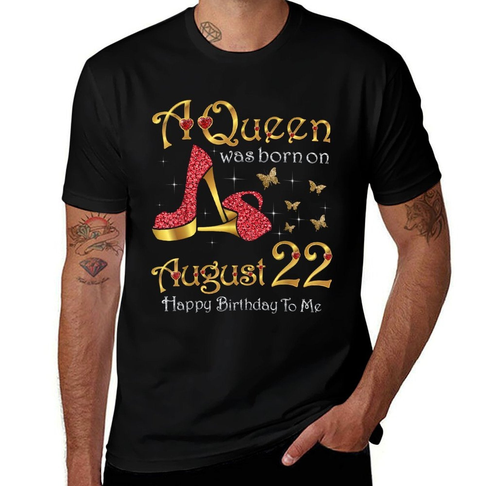 A Queen Was Born on August 22, 22nd August Birthday  Polyester Blend T-Shirt