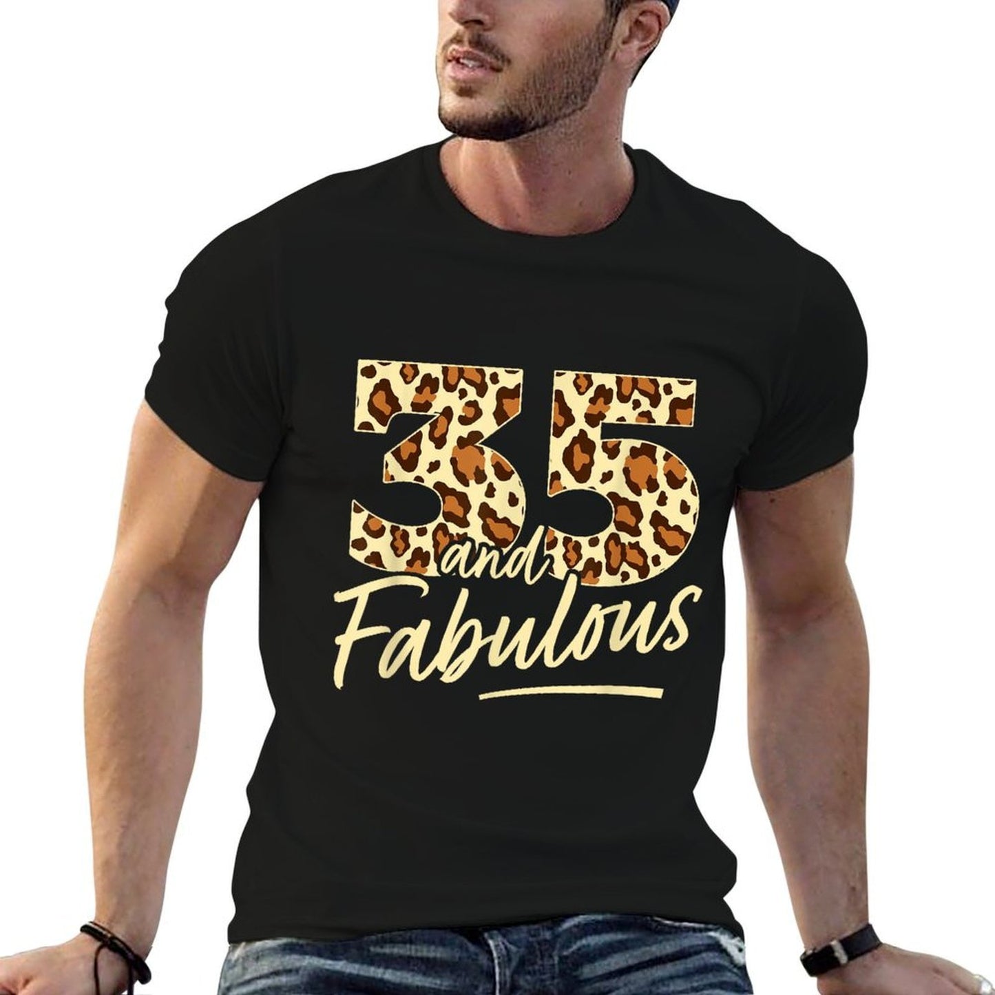 35 Year Woman Leopard Fabulous 35th Birthday Classic T-Shirt