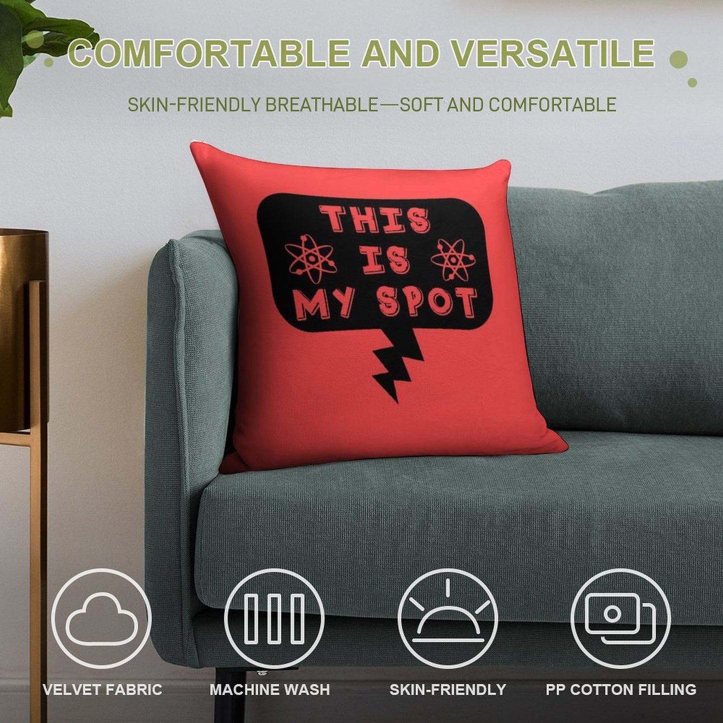 This Is My Spot - Throw Pillow Soft Skin-Friendly Throw Pillow