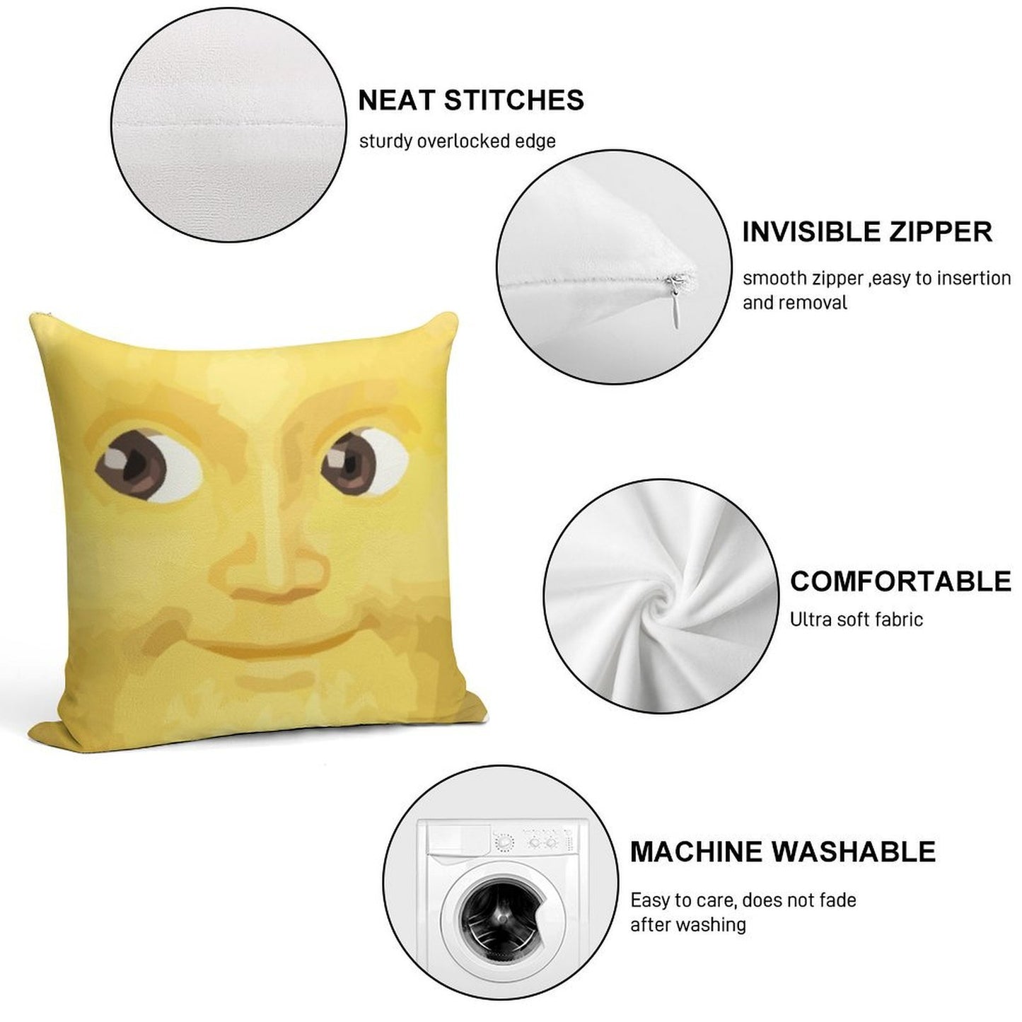 Yellow Moon Soft Bedroom Essential Throw Pillow