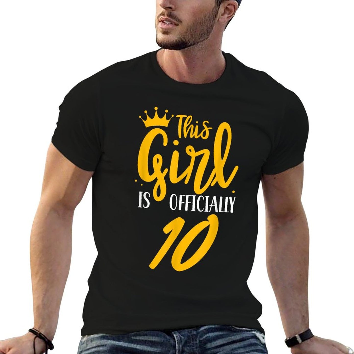 This Girl Is Officially 10 Years Birthday Old Age Her Ten Summer-ready Fabric T-Shirt