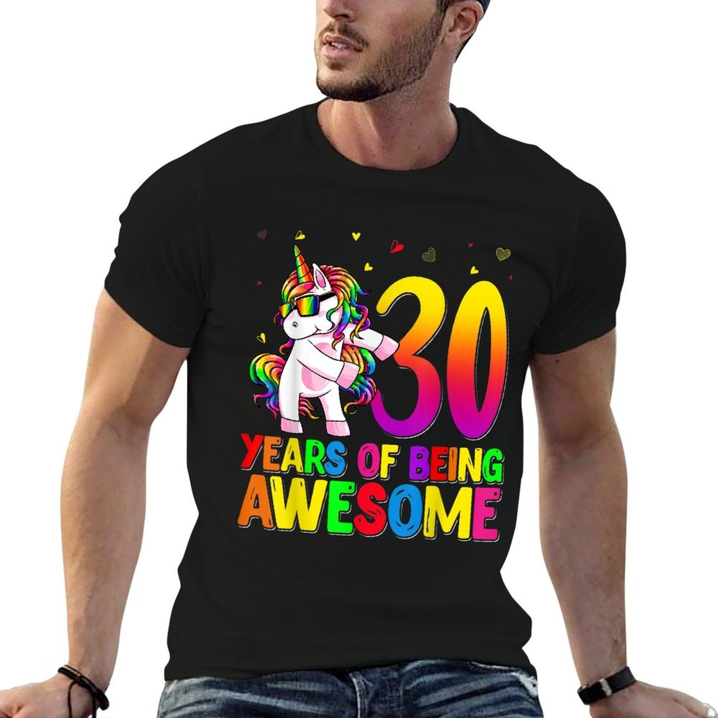 30 Years Old Birthday Unicorn Flossing 30th Birthday Unicorn Wrinkle-resistant T-Shirt