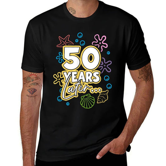 50 Years Later 50 Years Old Meme Funny 50th Birthday Party  Polyester Blend T-Shirt