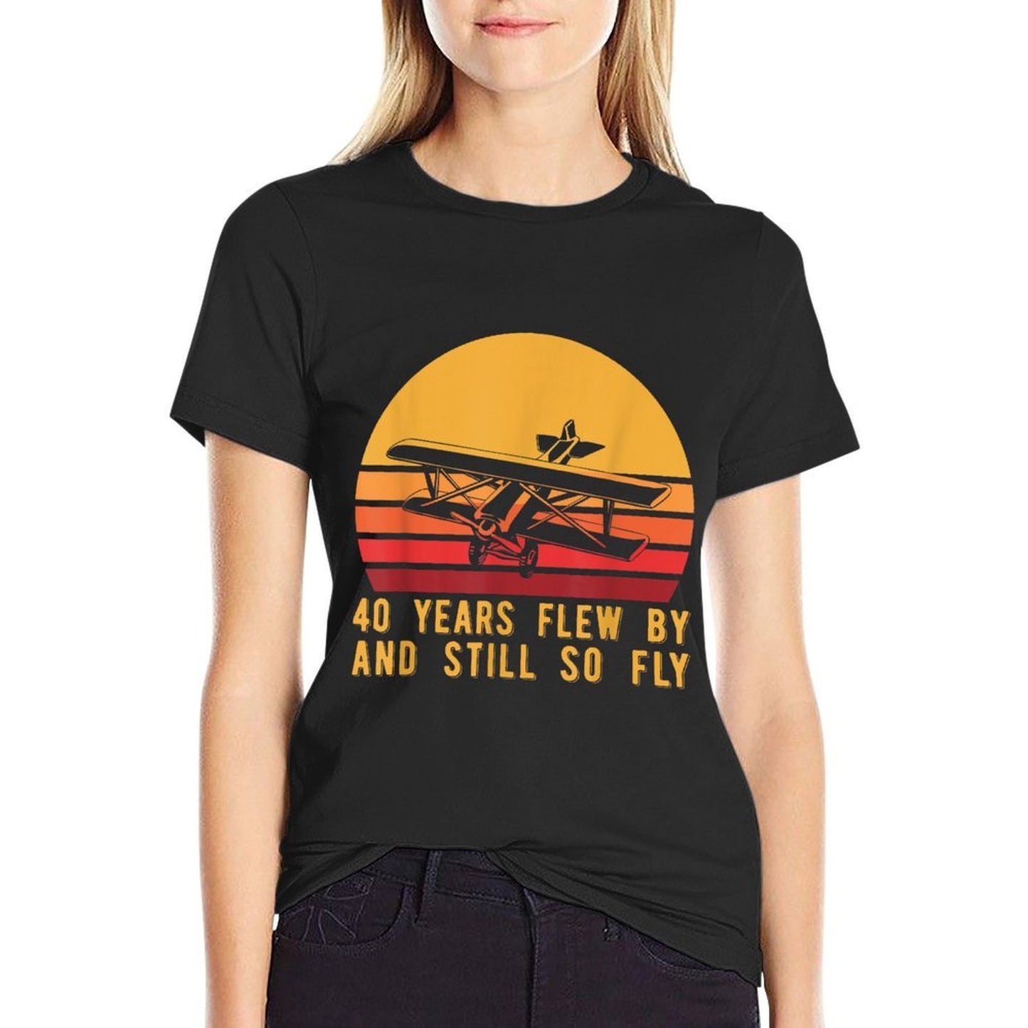 40th Birthday Biplane Turning 40 Airplane Pilot  Breathable T-Shirt