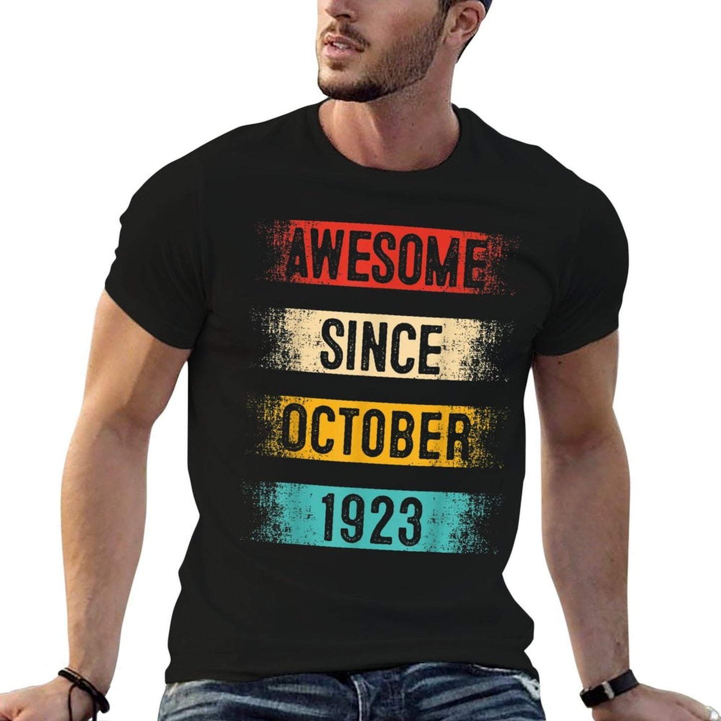 100 Year Old Awesome Since October 1923 100th Birthday Slim-fit Cut T-Shirt