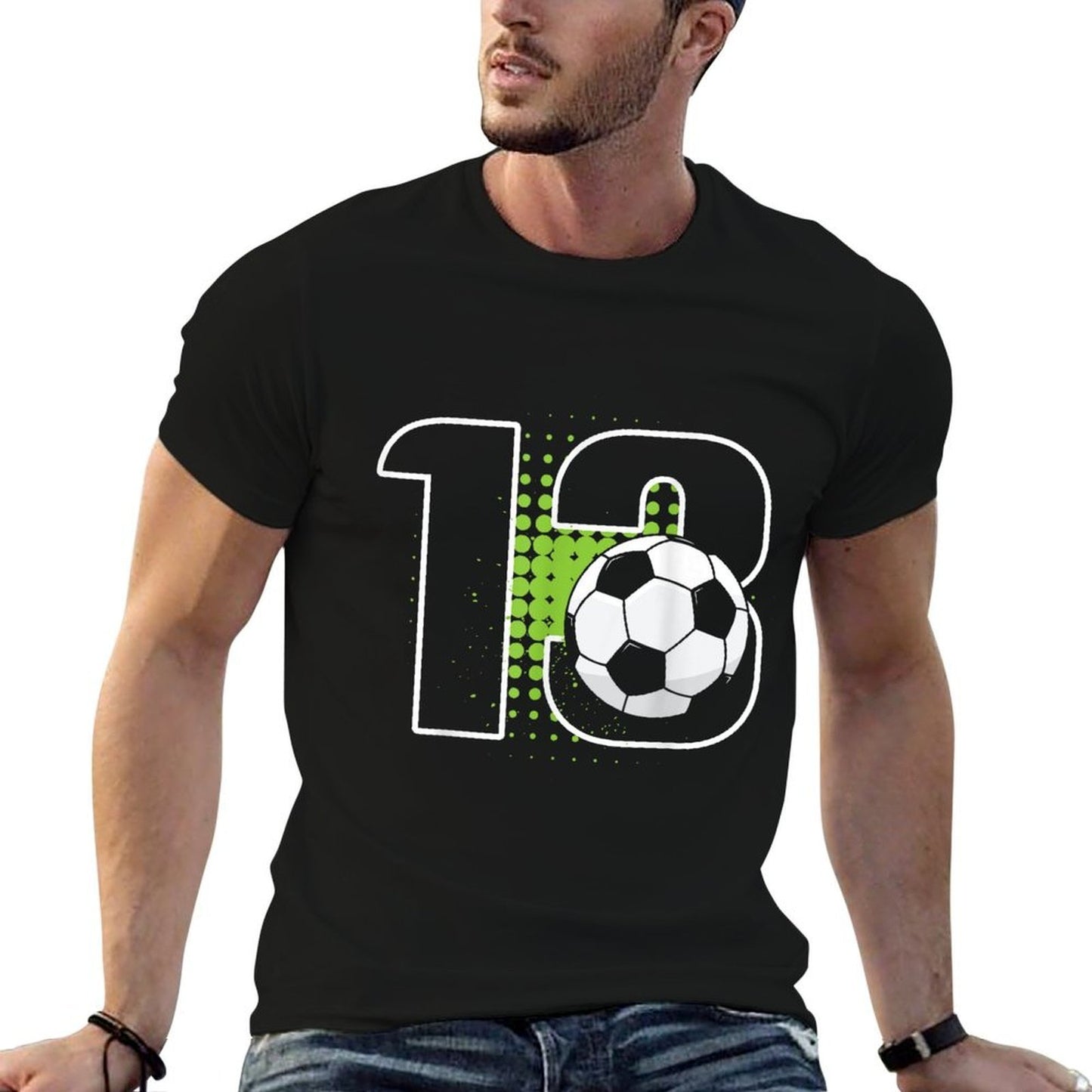 13th Birthday Boy Soccer Player Football 13 Years Old Affordable Price T-Shirt