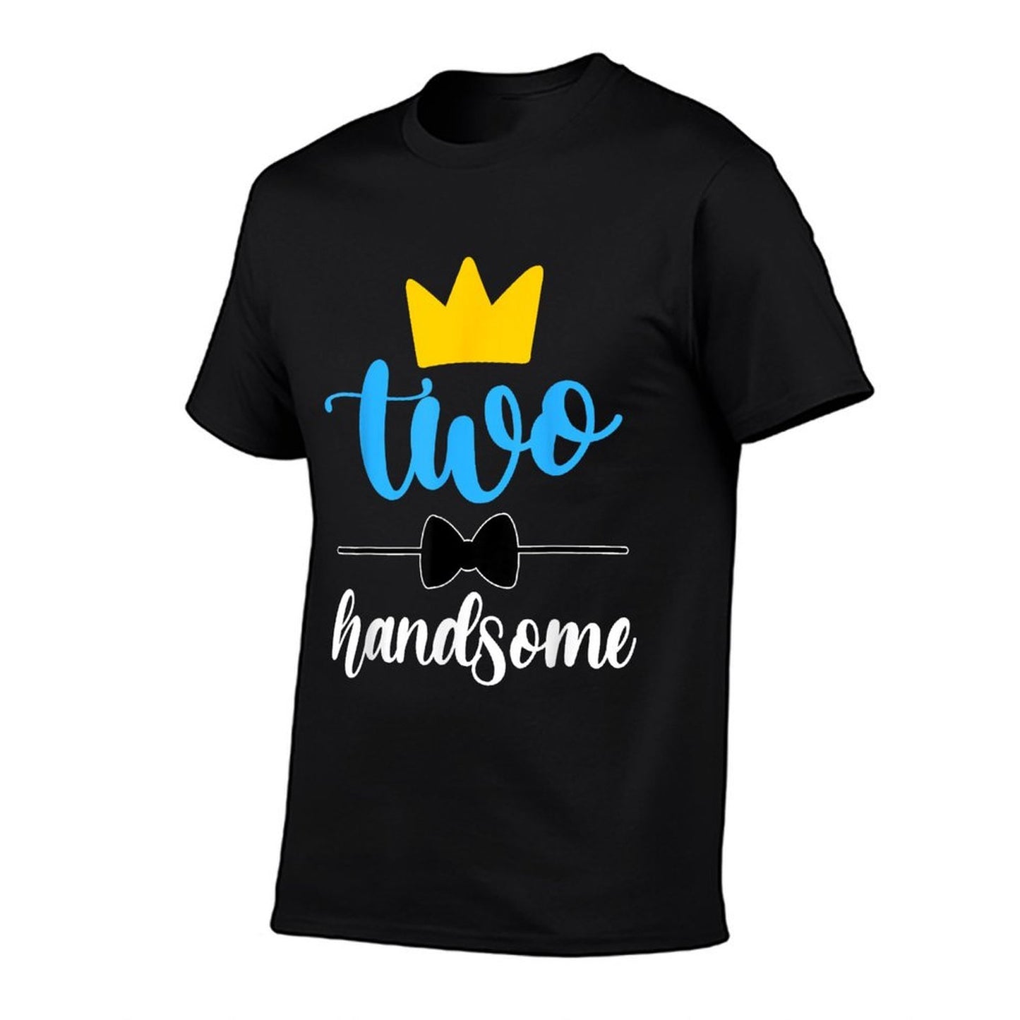 Two Handsome Toddler 2nd Birthday Outfit Boy 2 Yrs Old Oversized Silhouette T-Shirt