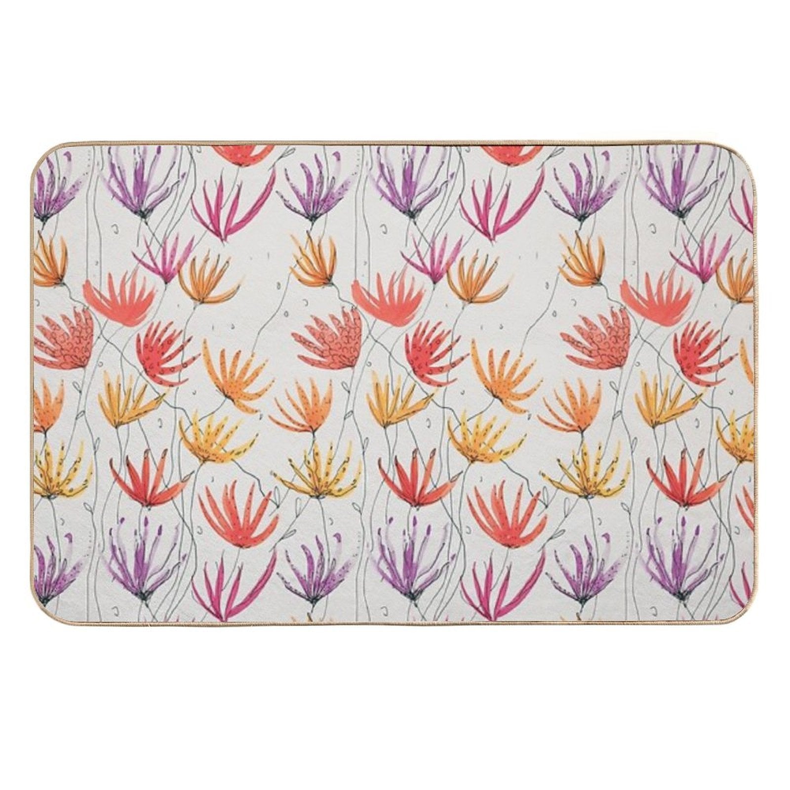 Wave of Flowers  Repositionable Bath Mat