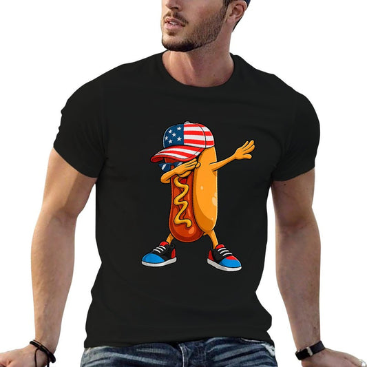 4th of July Hot Dog Funny Fourth of July Kids Boys  Vintage-inspired T-Shirt