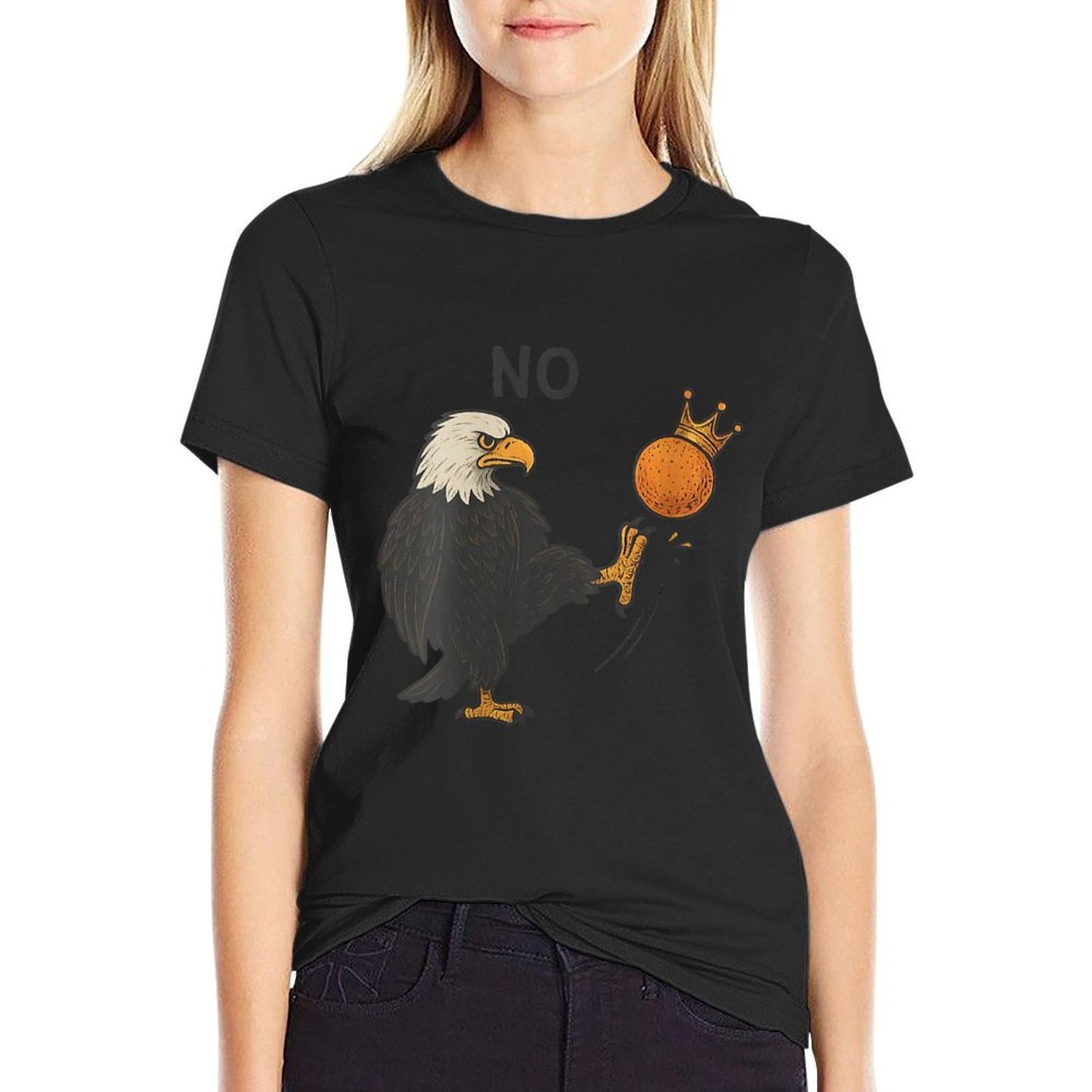 Womens Funny No Kings In America Men Women Stretchy T-Shirt
