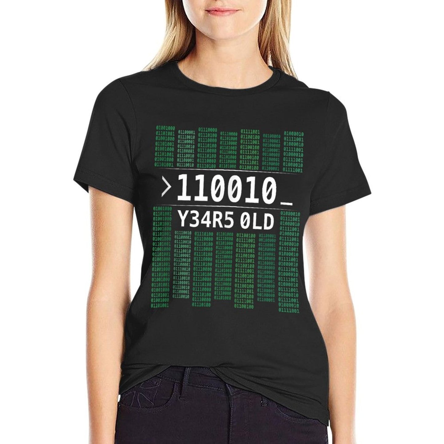 110010 Years Old Binary Code 50th Birthday Computer Trendy Pattern T-Shirt