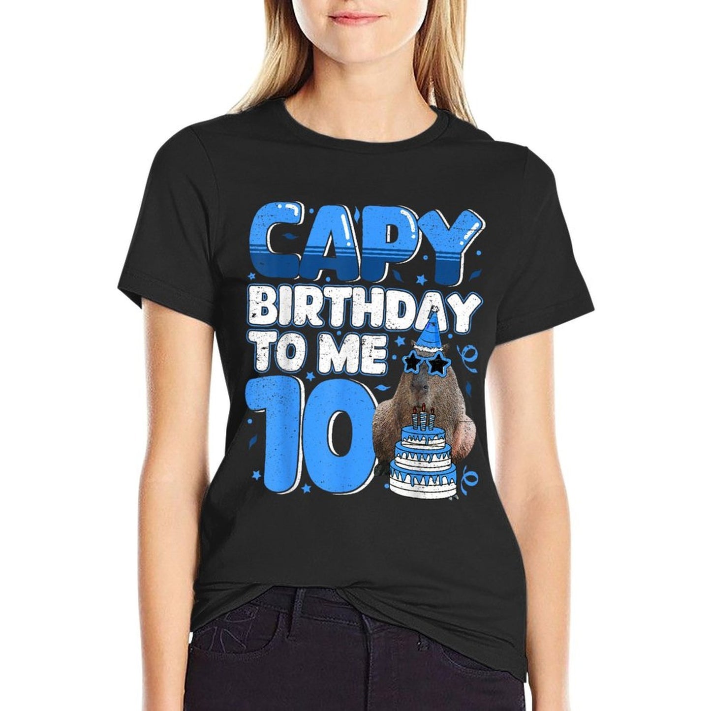 10 Years Capy Birthday to Me Capybara 10th Birthday Cotton T-Shirt