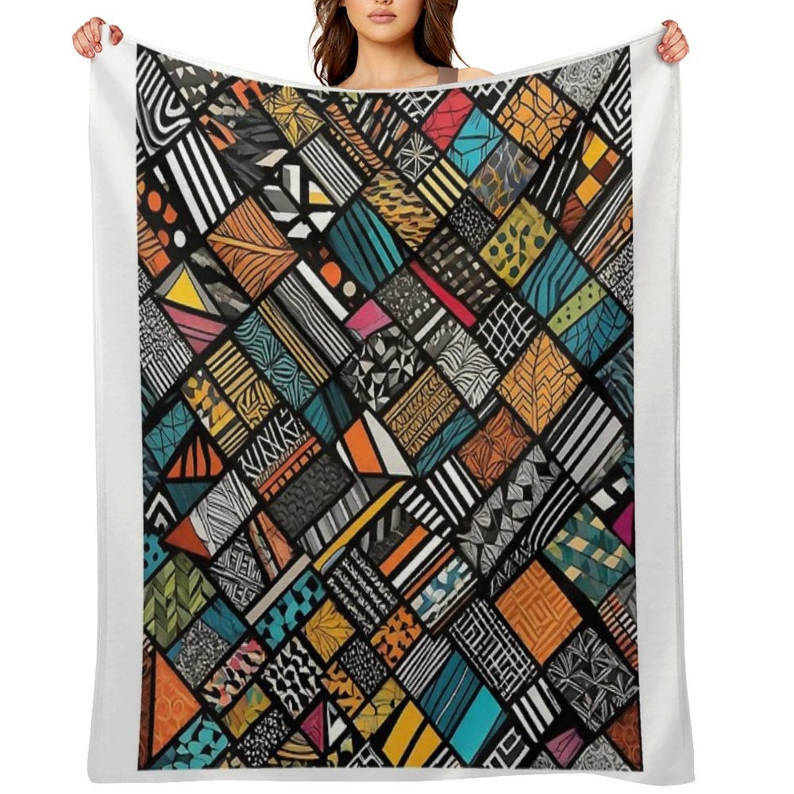 Afro Pattern Compact Throw Blanket