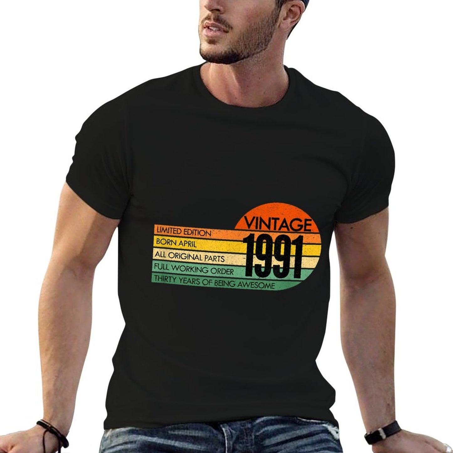 30 Years Old Vintage APRIL 1991 30th Birthday Relaxed-fit T-Shirt
