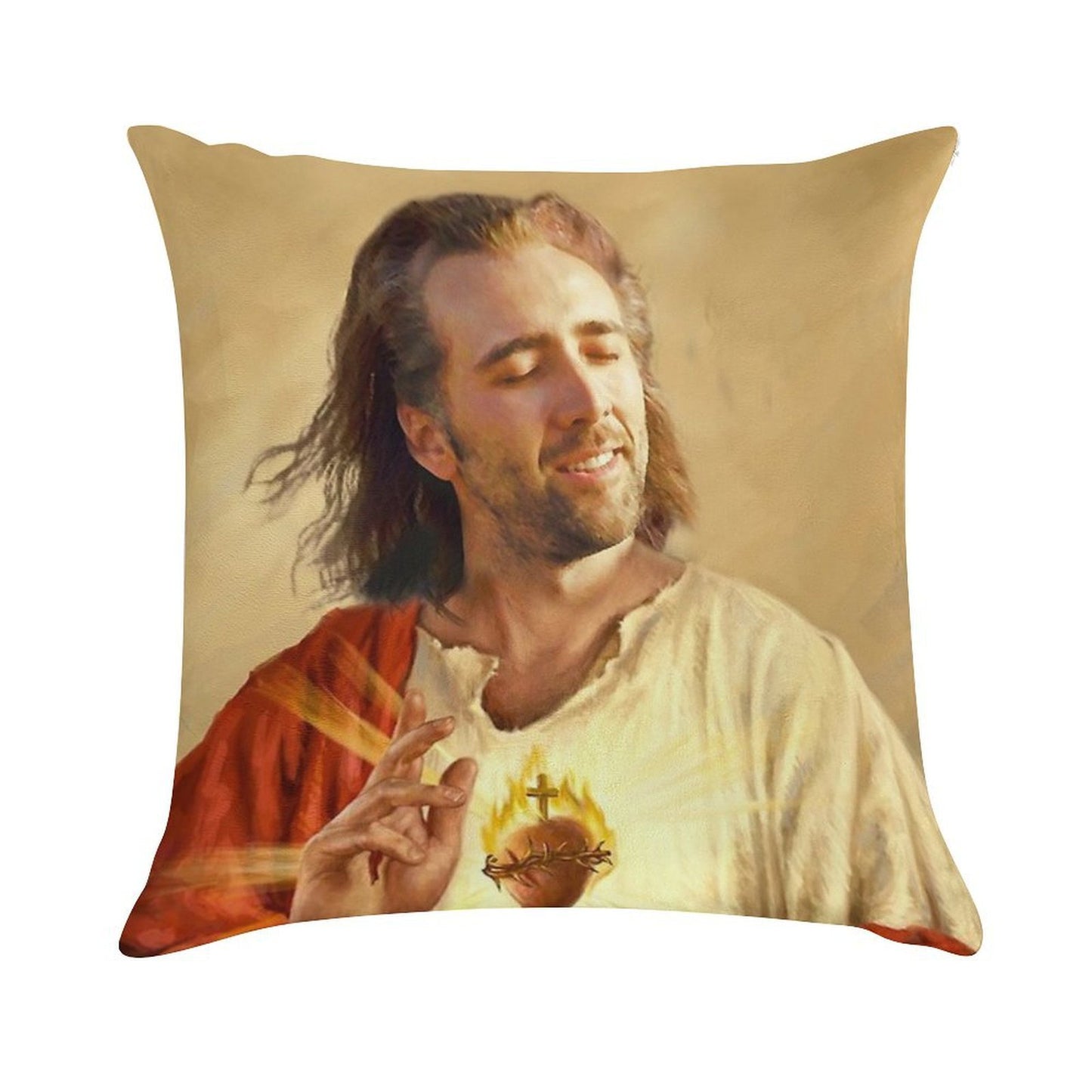 Nicholas Cage Blessing Soft Luxury Feel Throw Pillow
