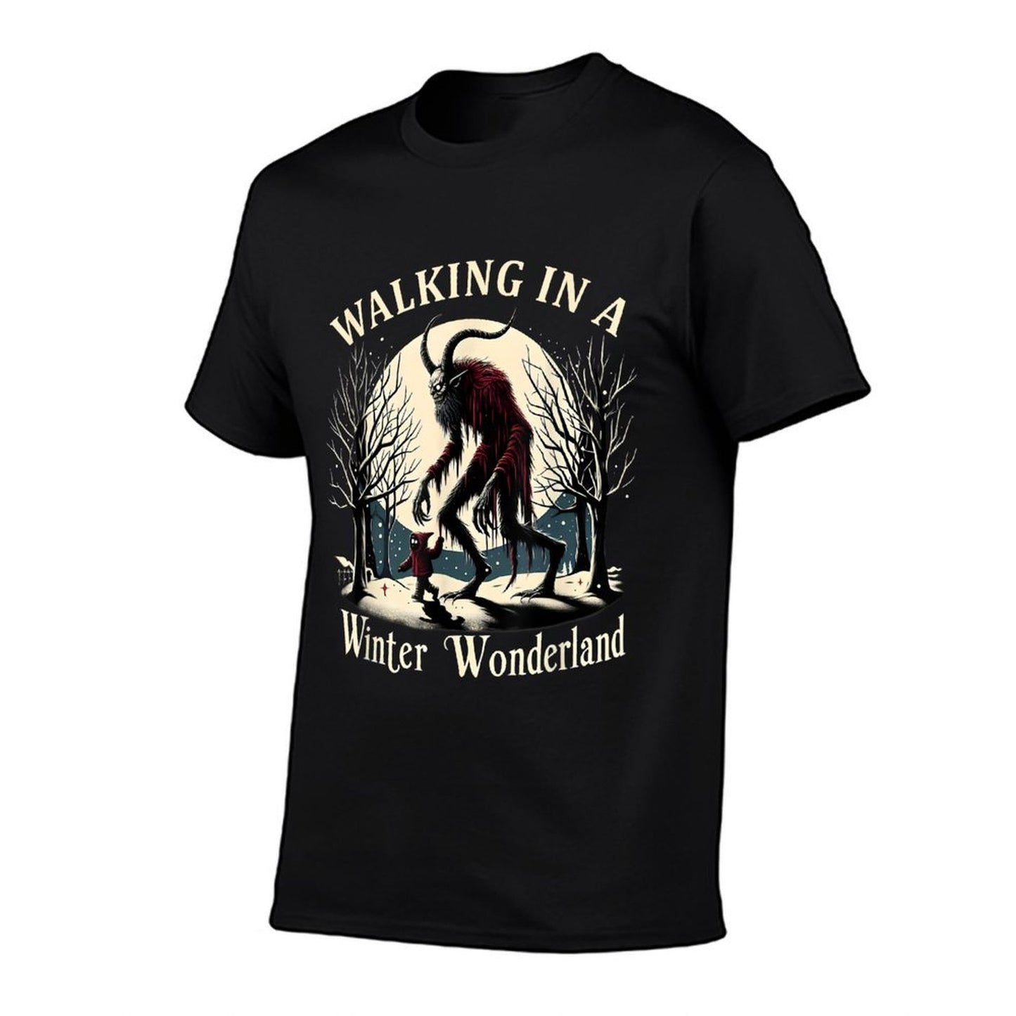 Walking In A Winter Wonderland Krampus Dark Winter Holiday Affordable Price T-Shirt