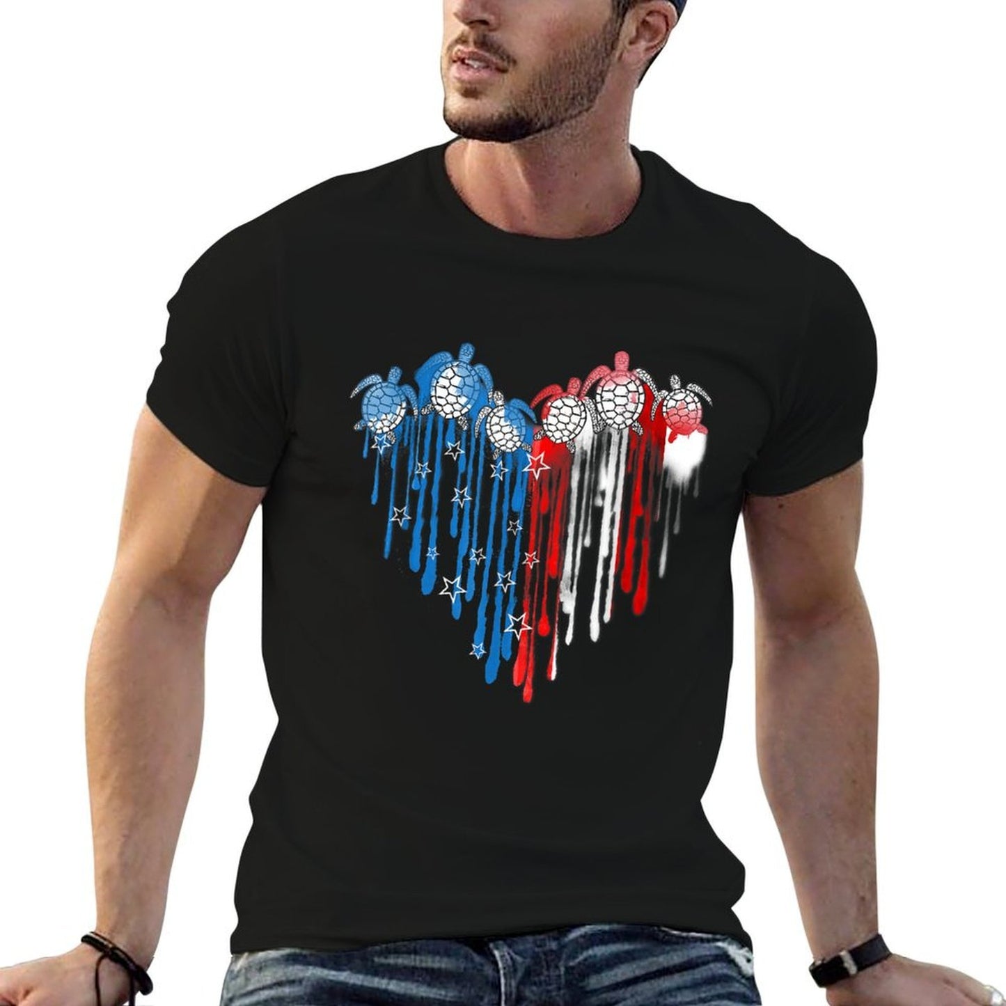 Turtles USA Stars Stripes 4th of July Independence Day Affordable Price T-Shirt