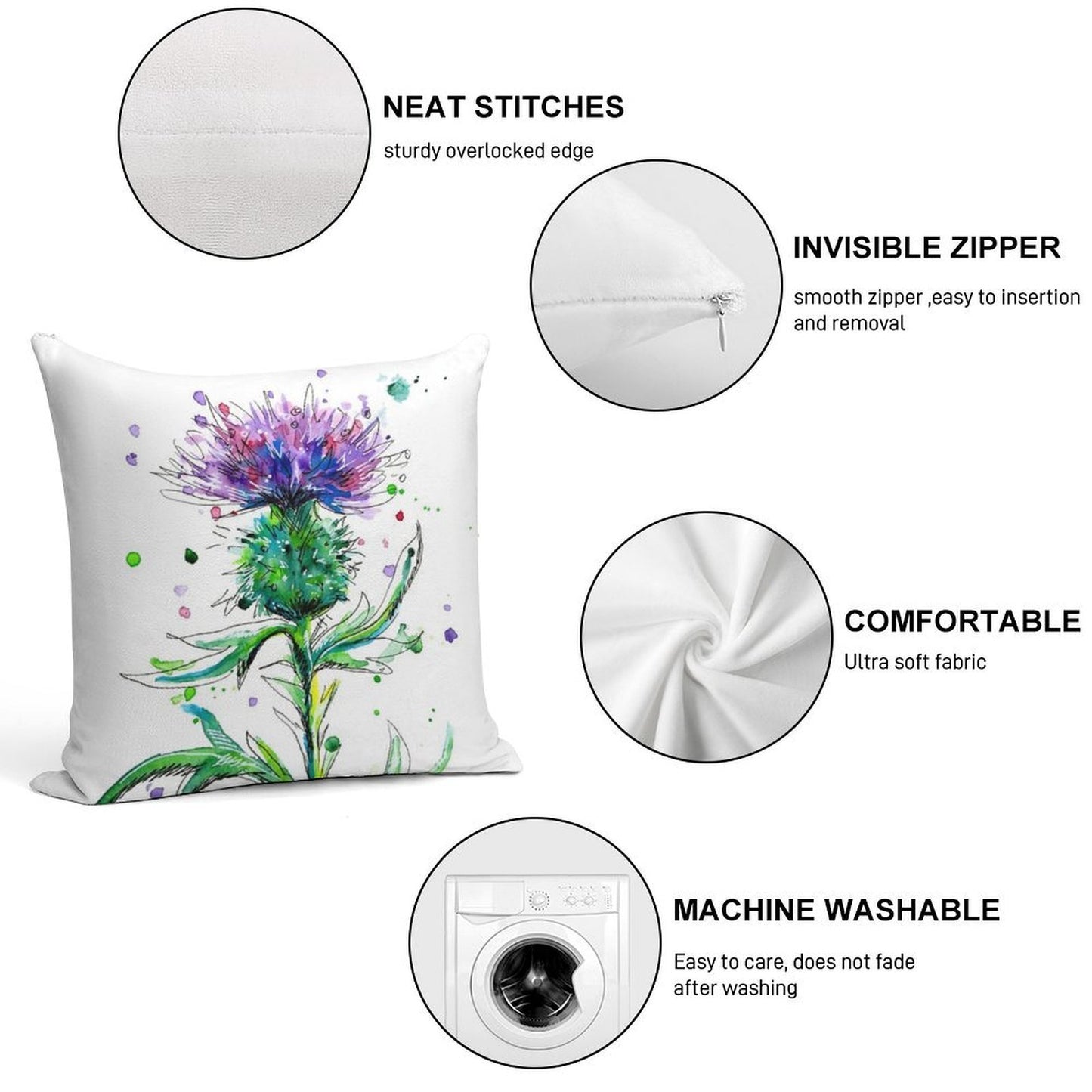 Thistle #1 Soft Warmth Comfort Throw Pillow