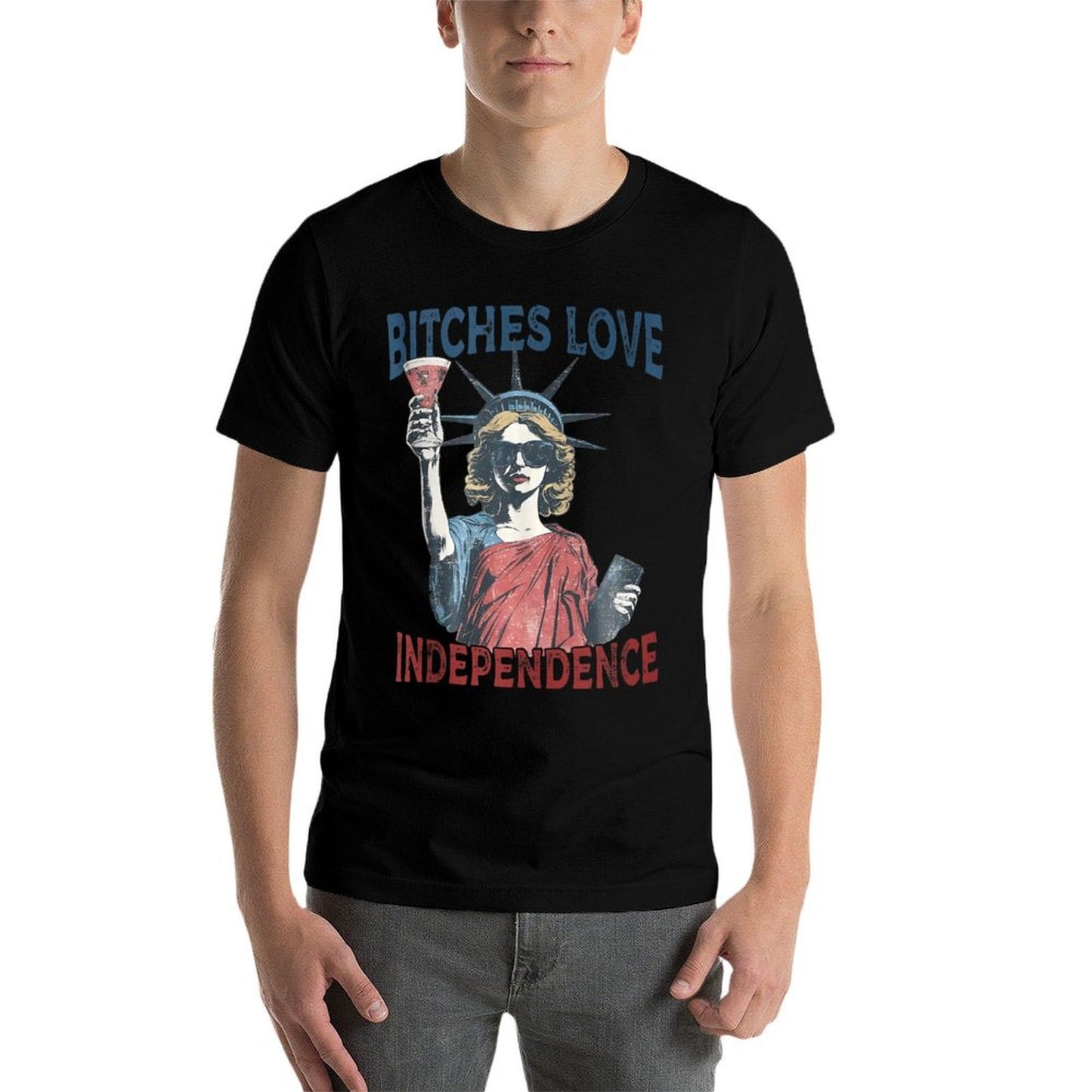 Retro Bitches Love Independence Funny 4th Of July  Versatile T-Shirt