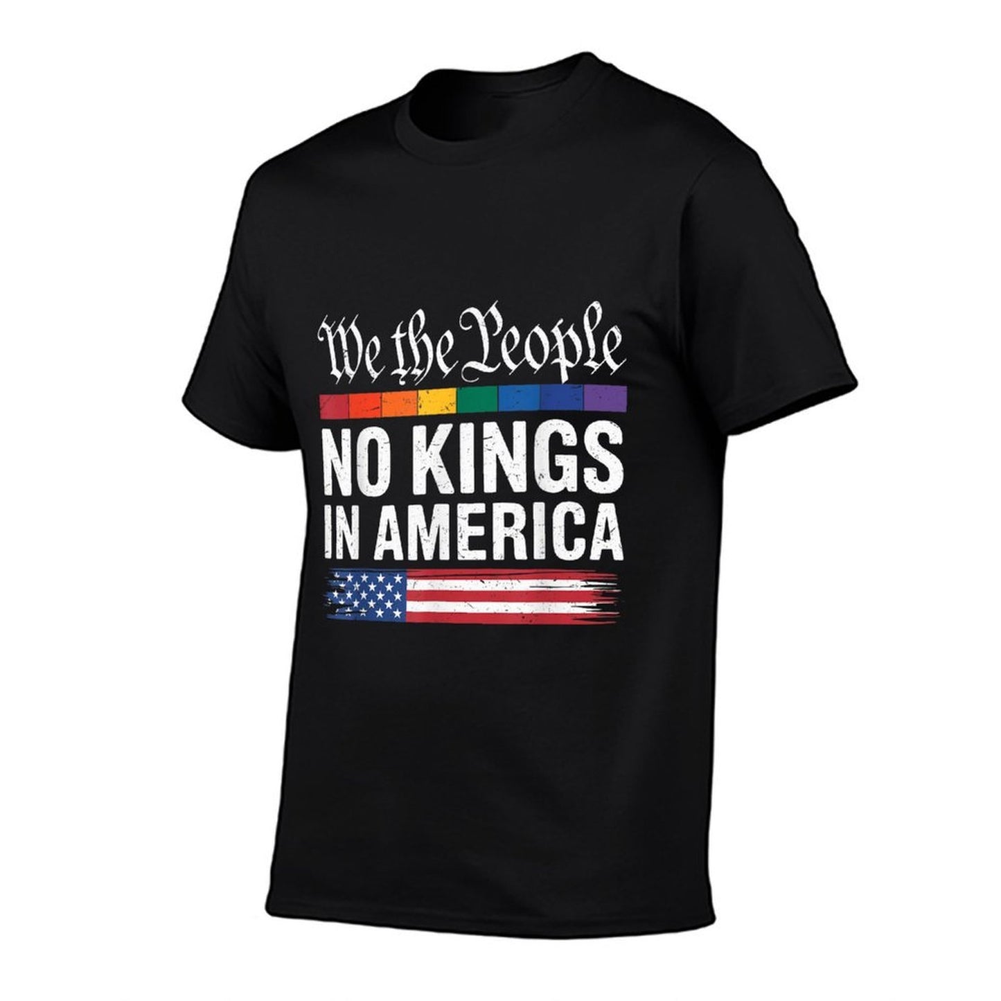 We The People No Kings In America Pro Democracy Protest Sign Oversized Silhouette T-Shirt