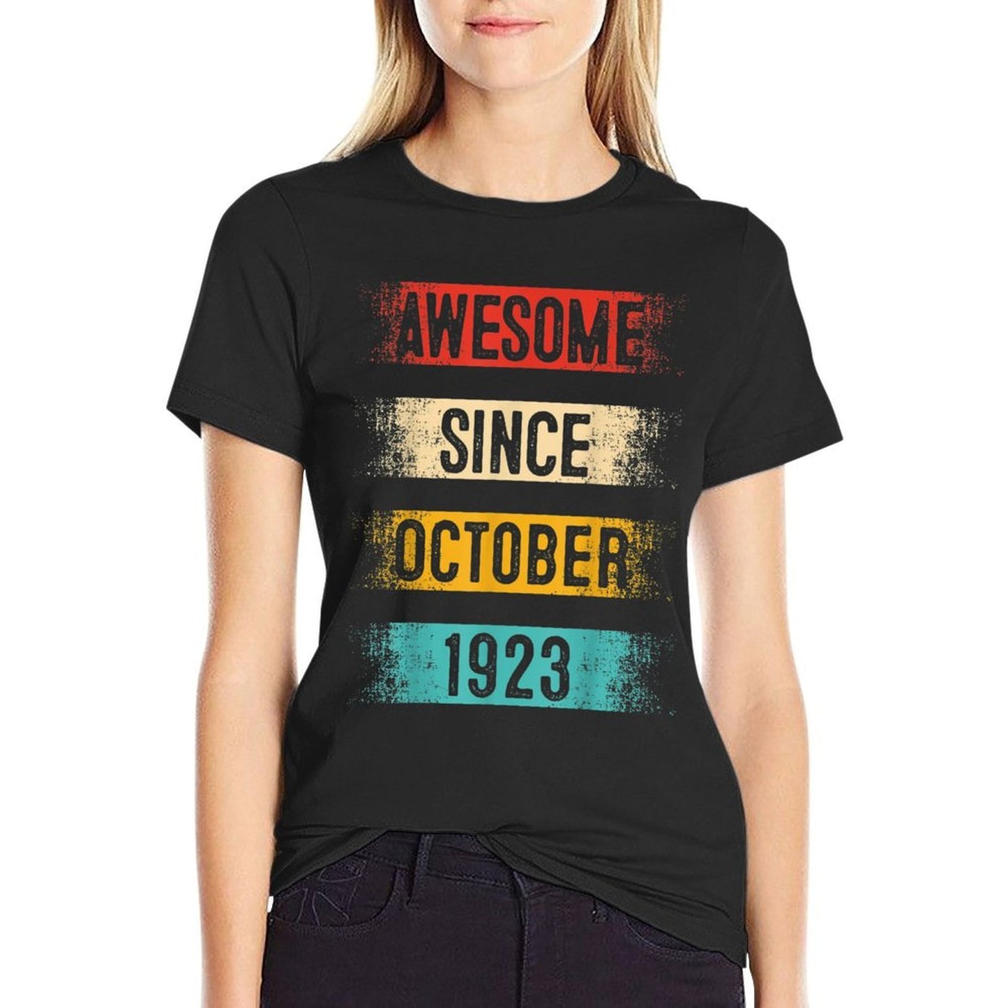 100 Year Old Awesome Since October 1923 100th Birthday Slim-fit Cut T-Shirt