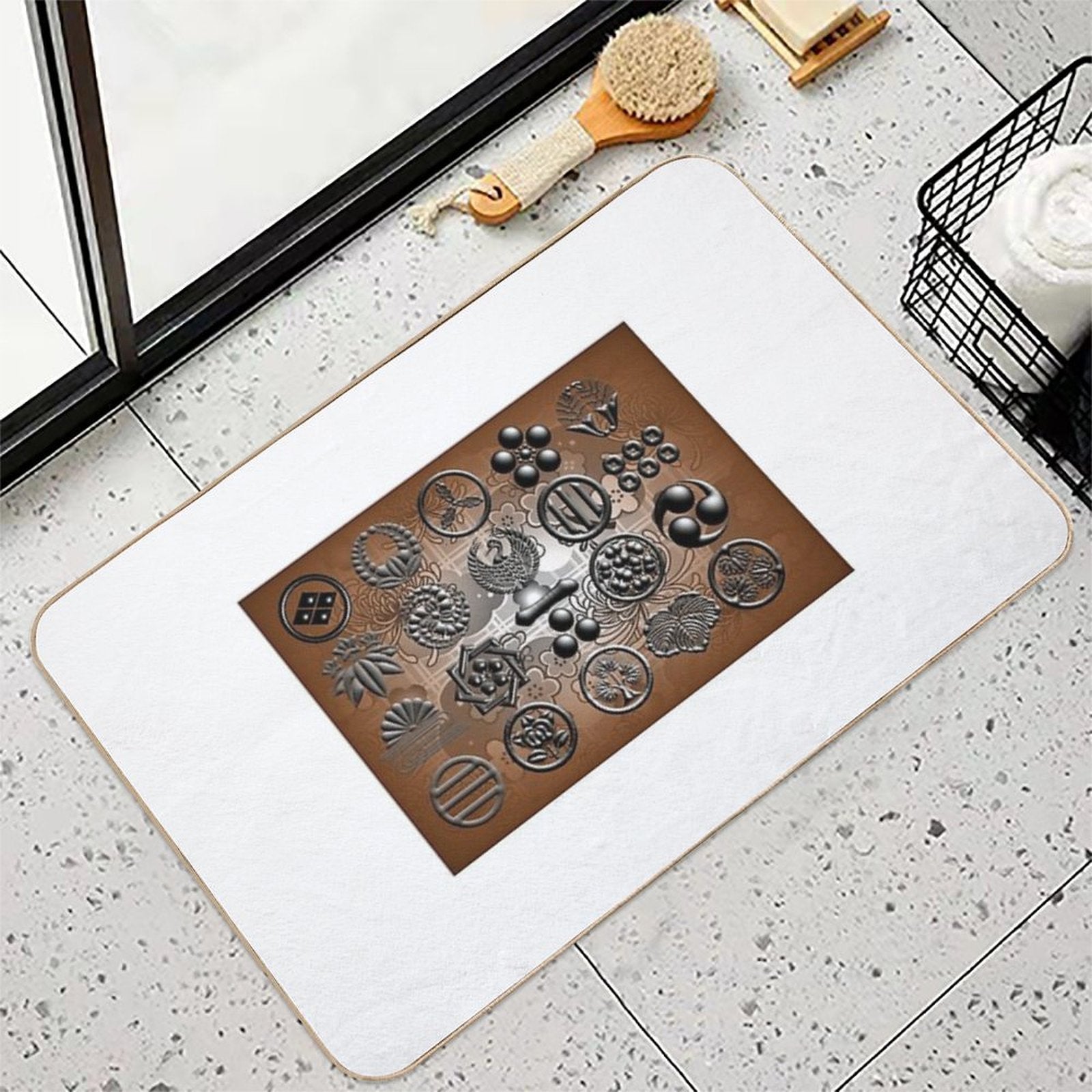 Emblem of  Samurai  Pet-Safe Bath Mat