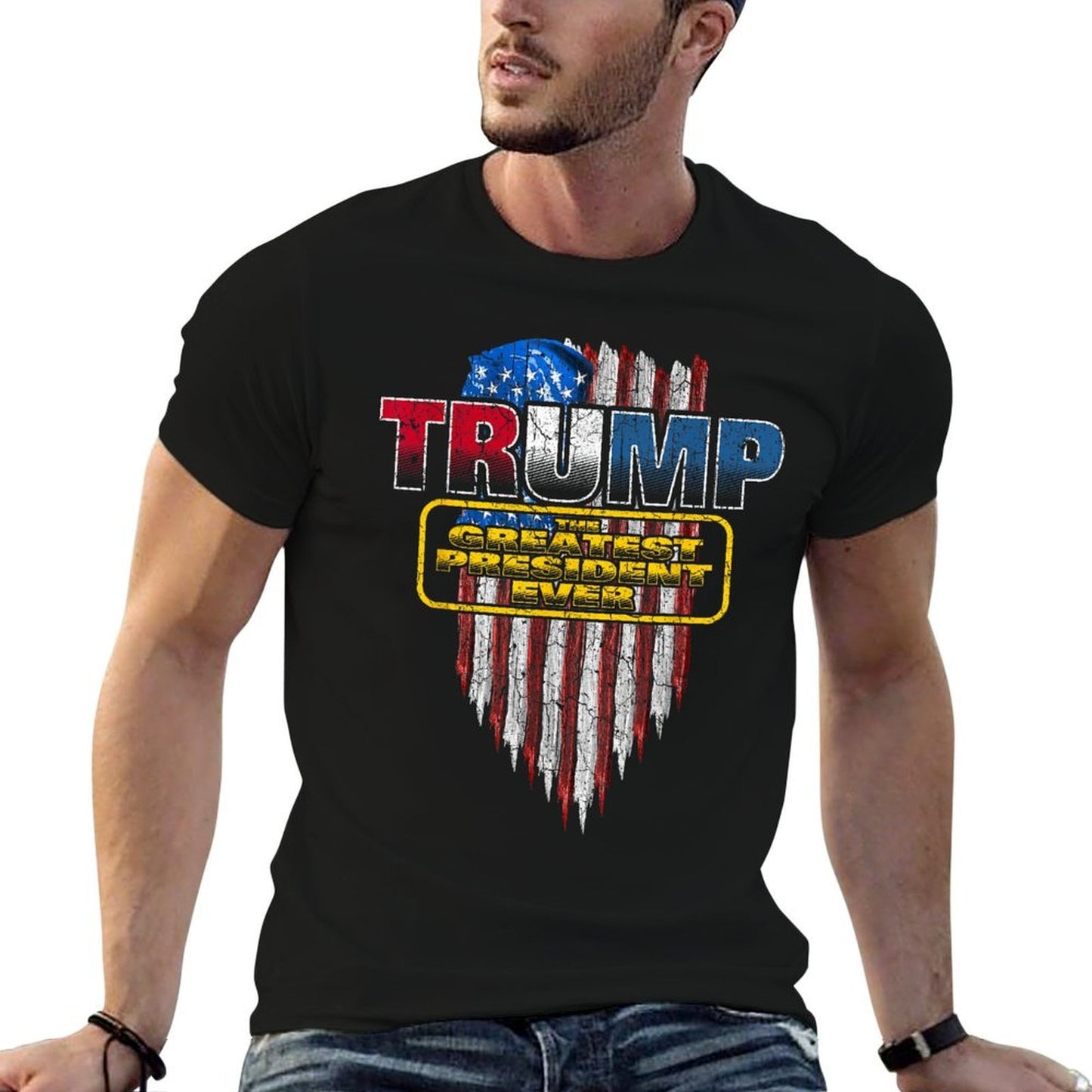 Trump The Greatest President Ever Heathered Texture T-Shirt