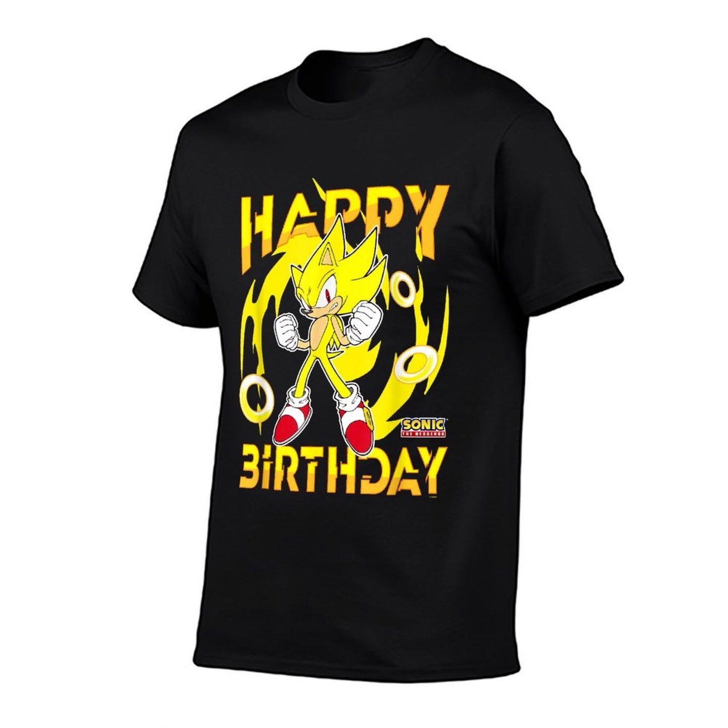 Sonic The Hedgehog Happy Birthday Super Sonic Chest Poster Comfortable T-Shirt