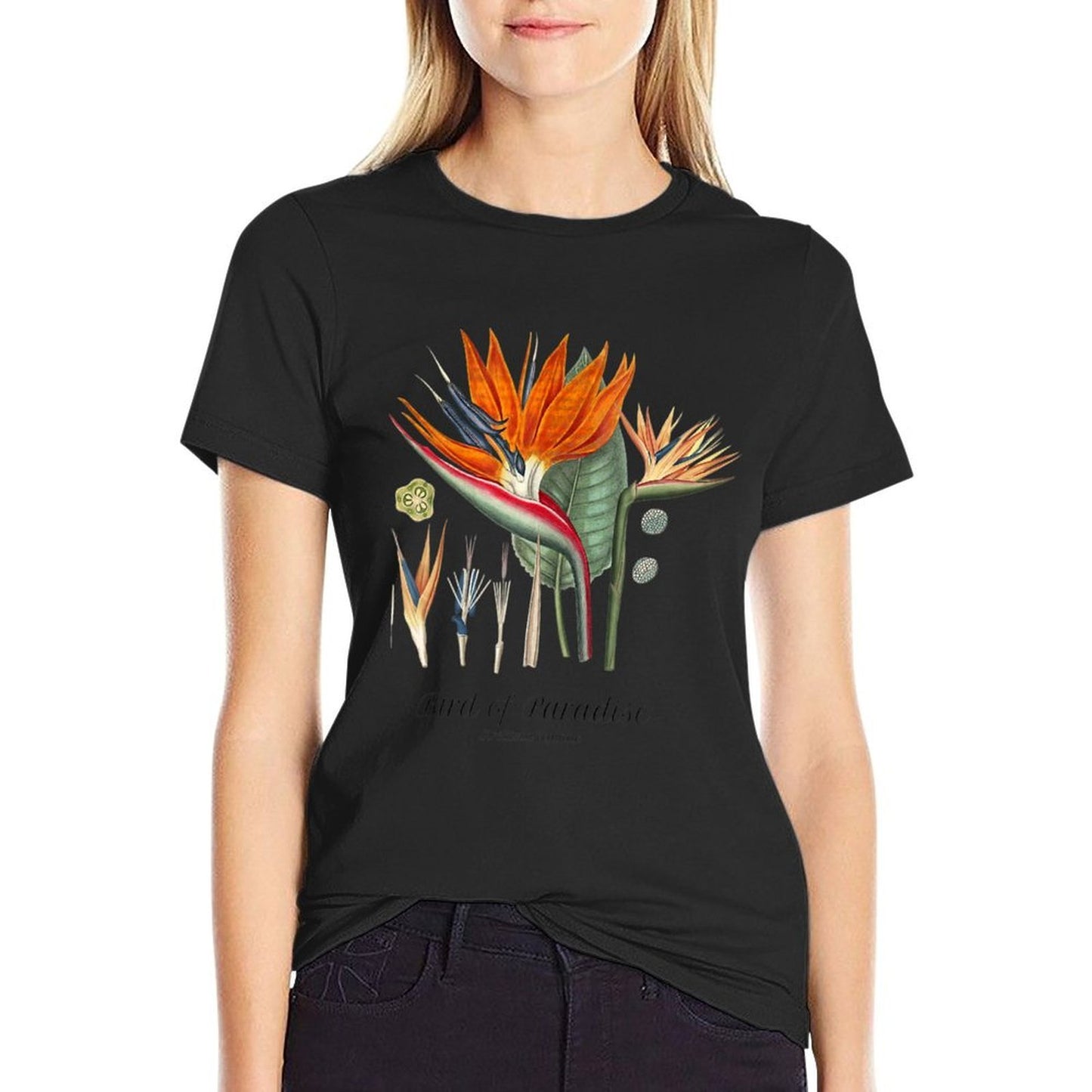 Womens Bird of Paradise Botanical, Tropical Plants Classic T-Shirt