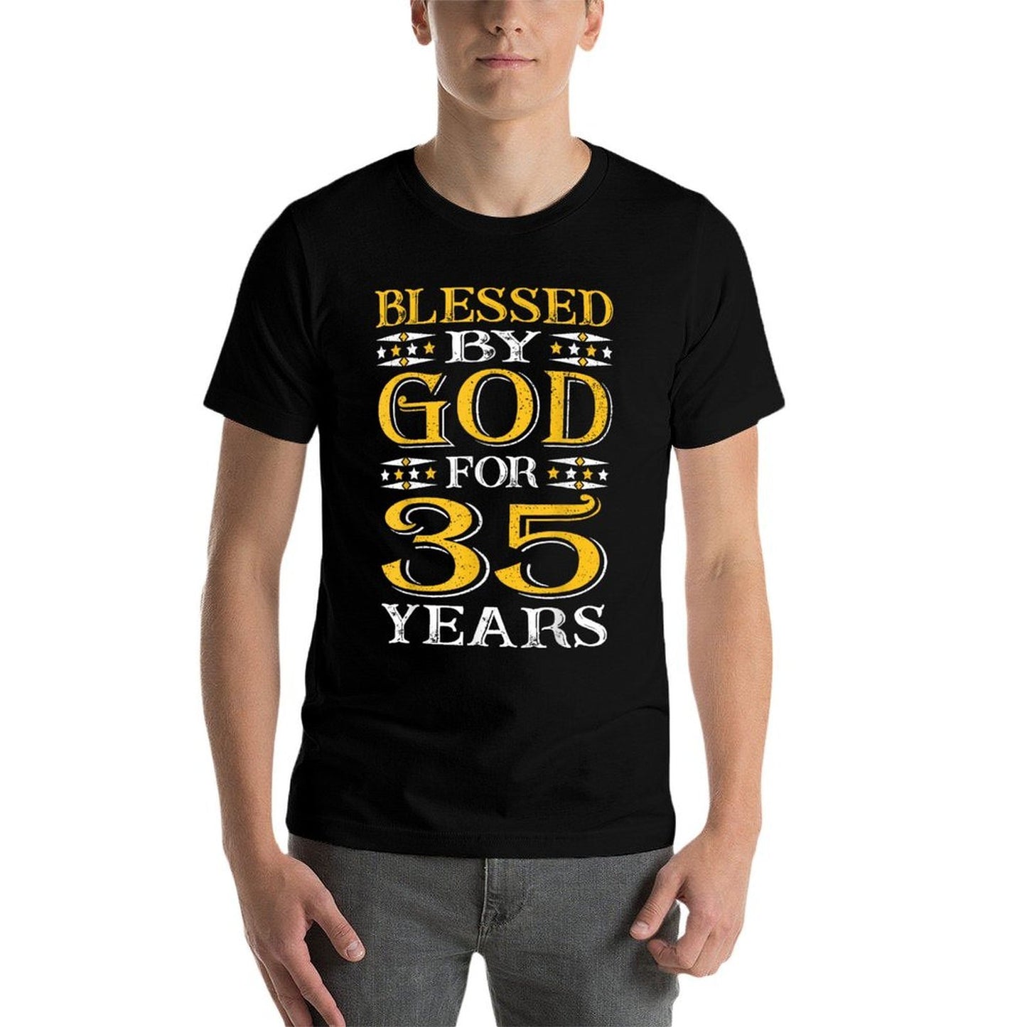 Vintage Blessed God 35 Years Happy Thirty Five 35th Birthday Durable T-Shirt