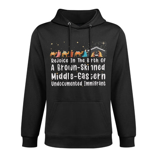 Rejoice In The Birth Of A Brown Skinned Middle Eastern Xmas Customizable Surface Hoodie