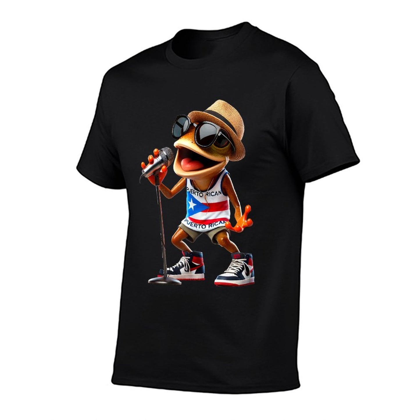 Singing Coqui Puerto Rican Sunglasses Boricua Hat Fun Affordable Price T-Shirt