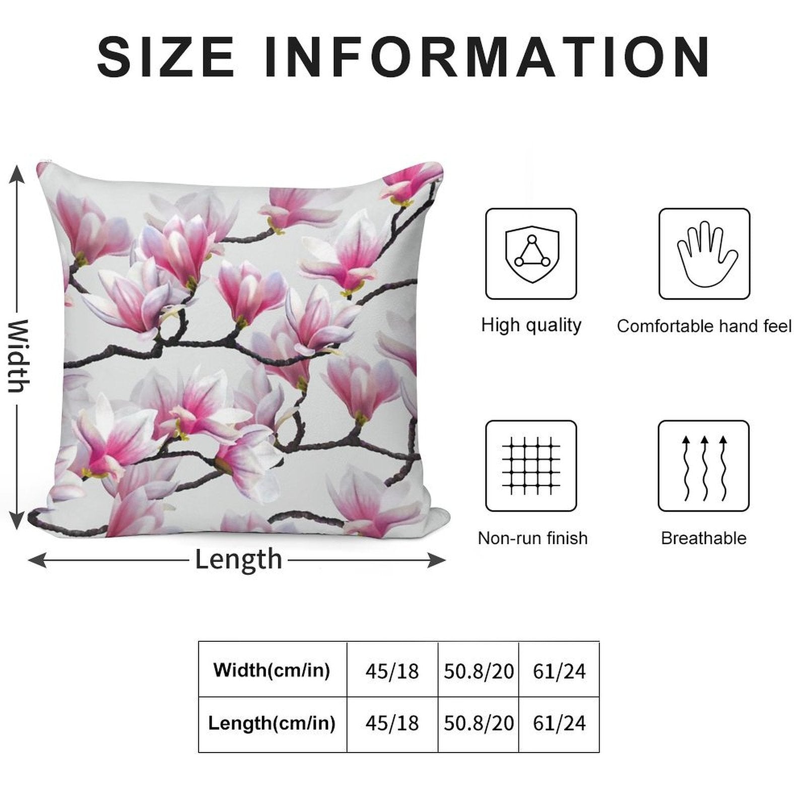 Pink Springtime Magnolia Blossom Soft Luxury Feel Throw Pillow