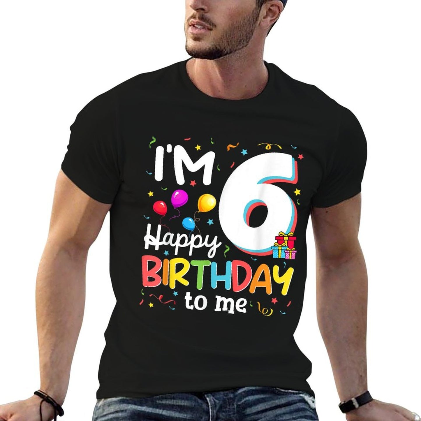 Six 6th Bday Party Happy Birthday Boy 6yr Girl 6 Years Old Soft T-Shirt