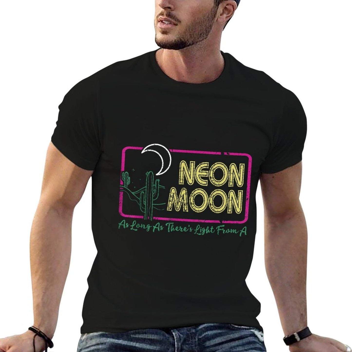 Vintage Retro Neon Moons Funny Lyrics Music 70s Cactus Comfortable T-Shirt