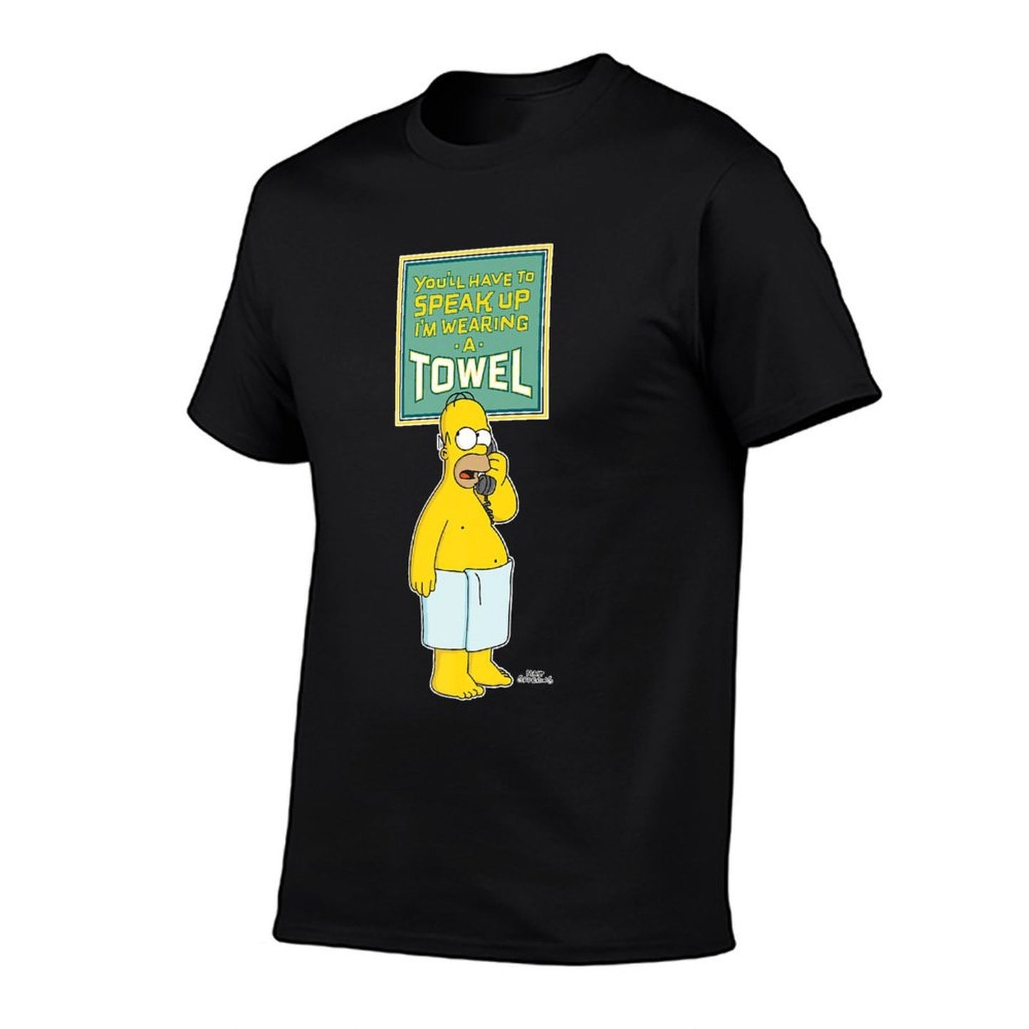 The Simpsons Homer Simpson Speak Up I’m Wearing A Towel Premium Polyester Blend T-Shirt
