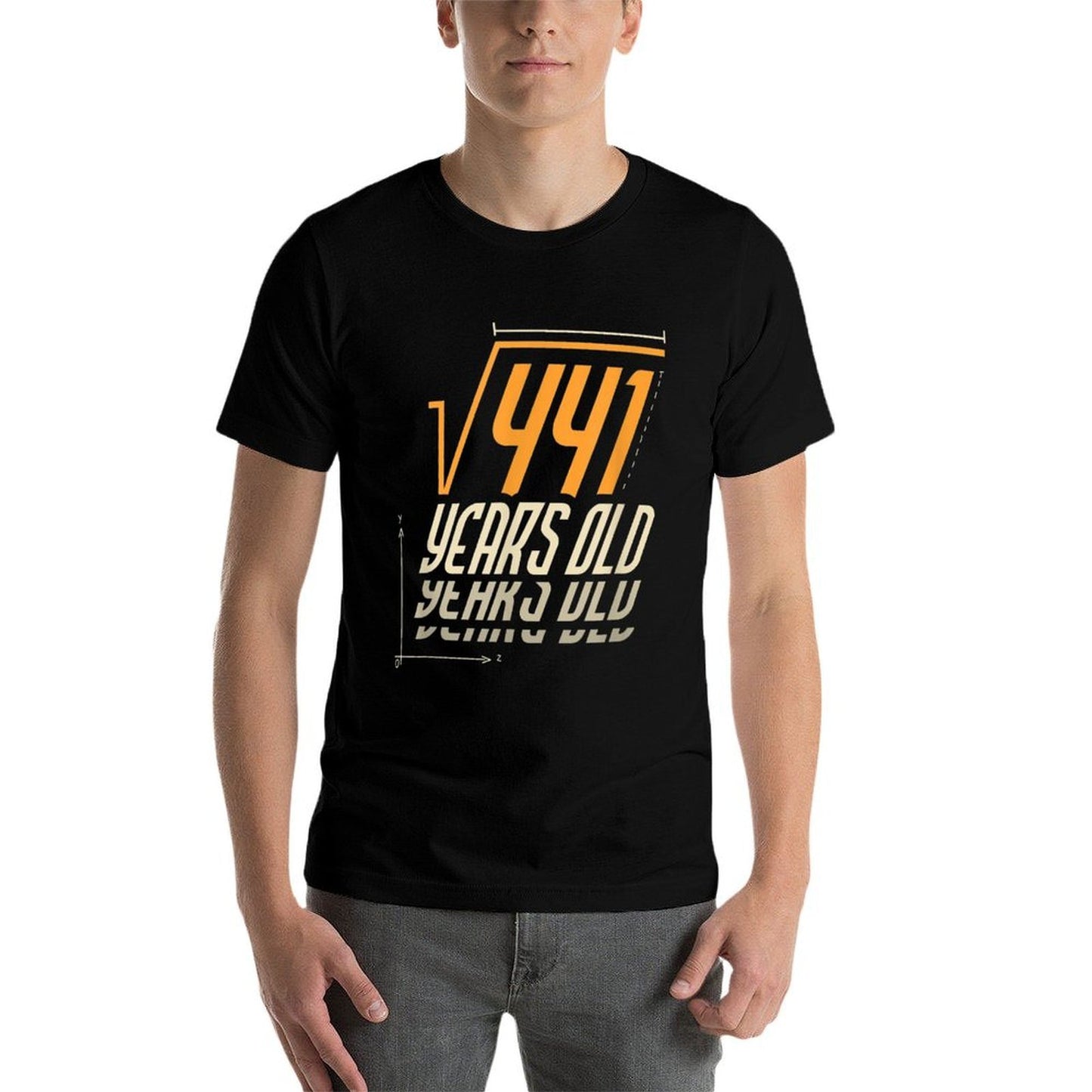 Square Root of 441 I 21 Years Old I 21st Birthday Oversized Silhouette T-Shirt