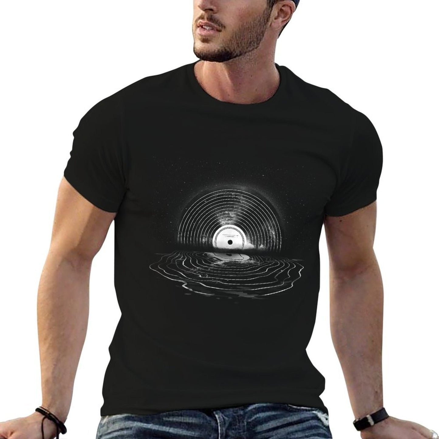 Vinyl Music Vinyl Moon Vinyl Record Lovers Collectors Lightweight T-Shirt