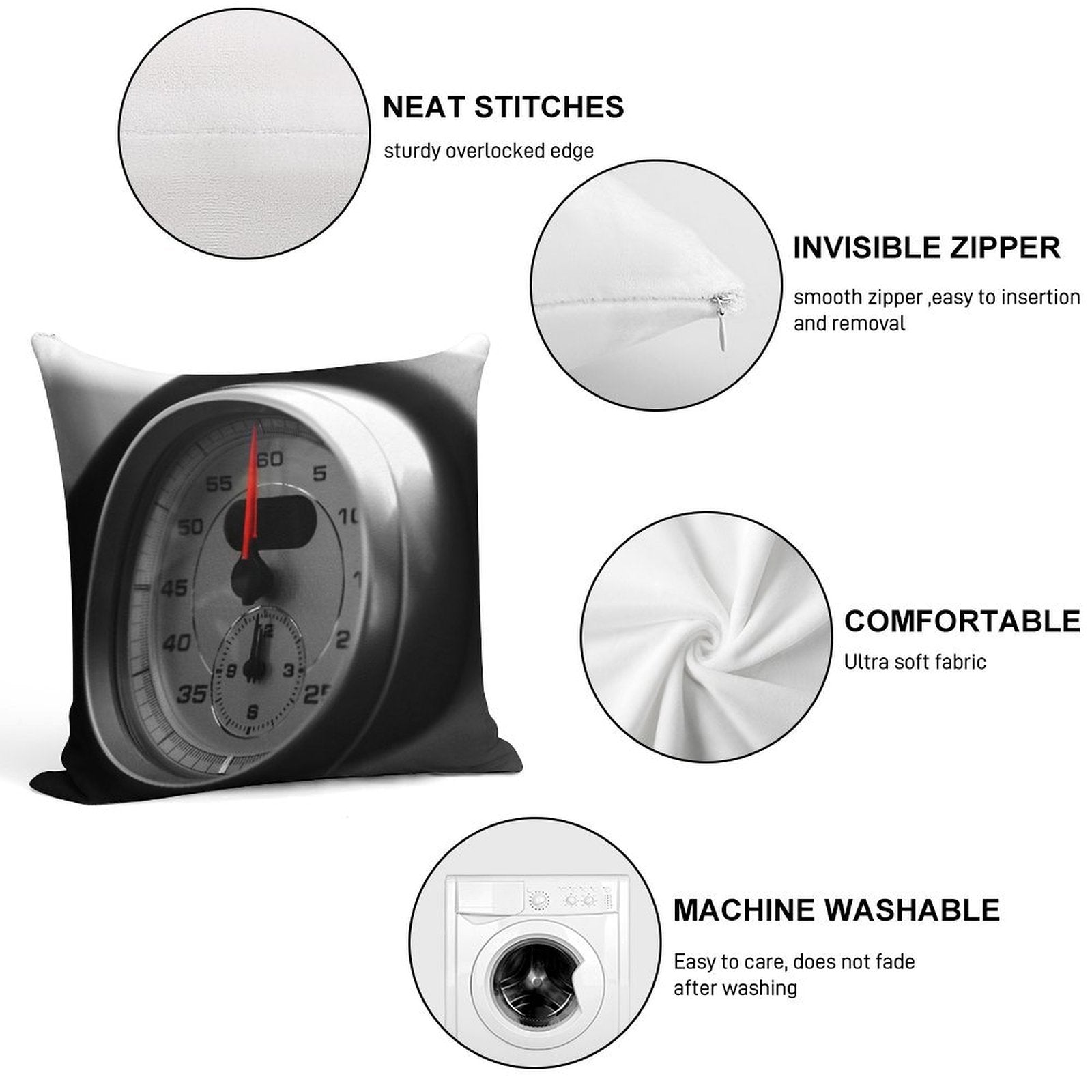 997 Chrono Package Porsche Soft Shrink-Resistant Throw Pillow