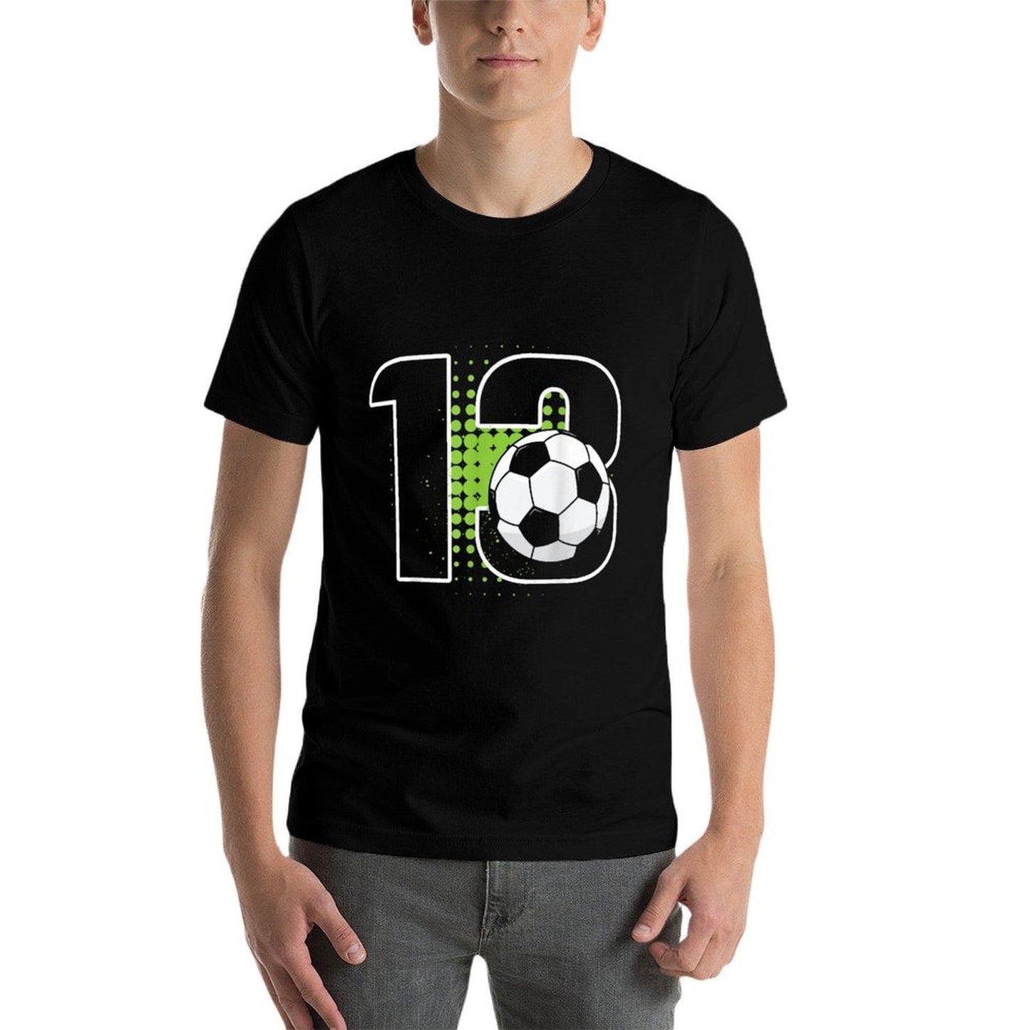 13th Birthday Boy Soccer Player Football 13 Years Old Affordable Price T-Shirt