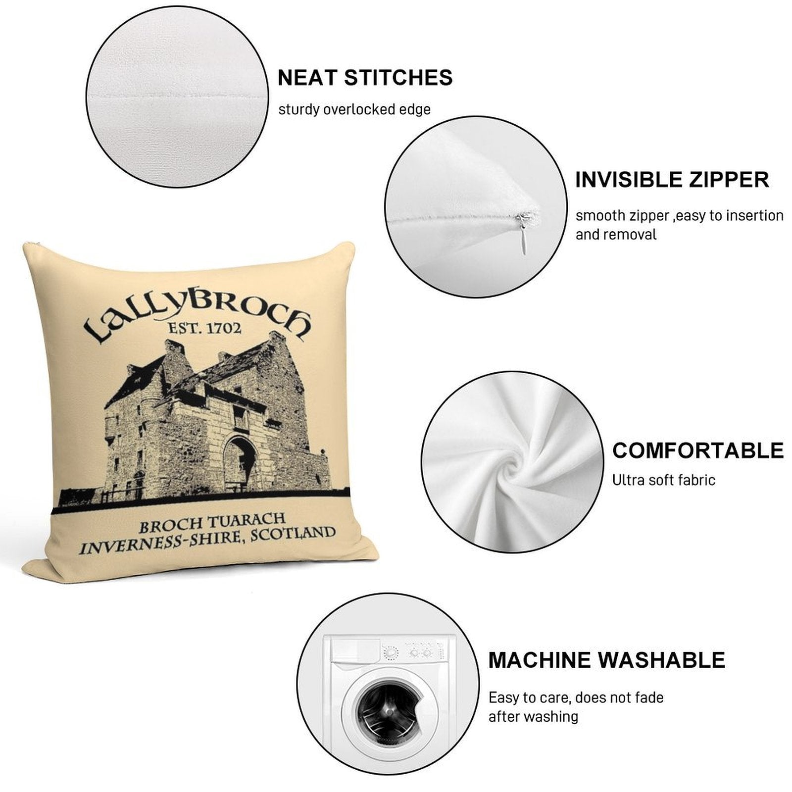 Lallybroch Outlander Soft Easy Maintenance Throw Pillow