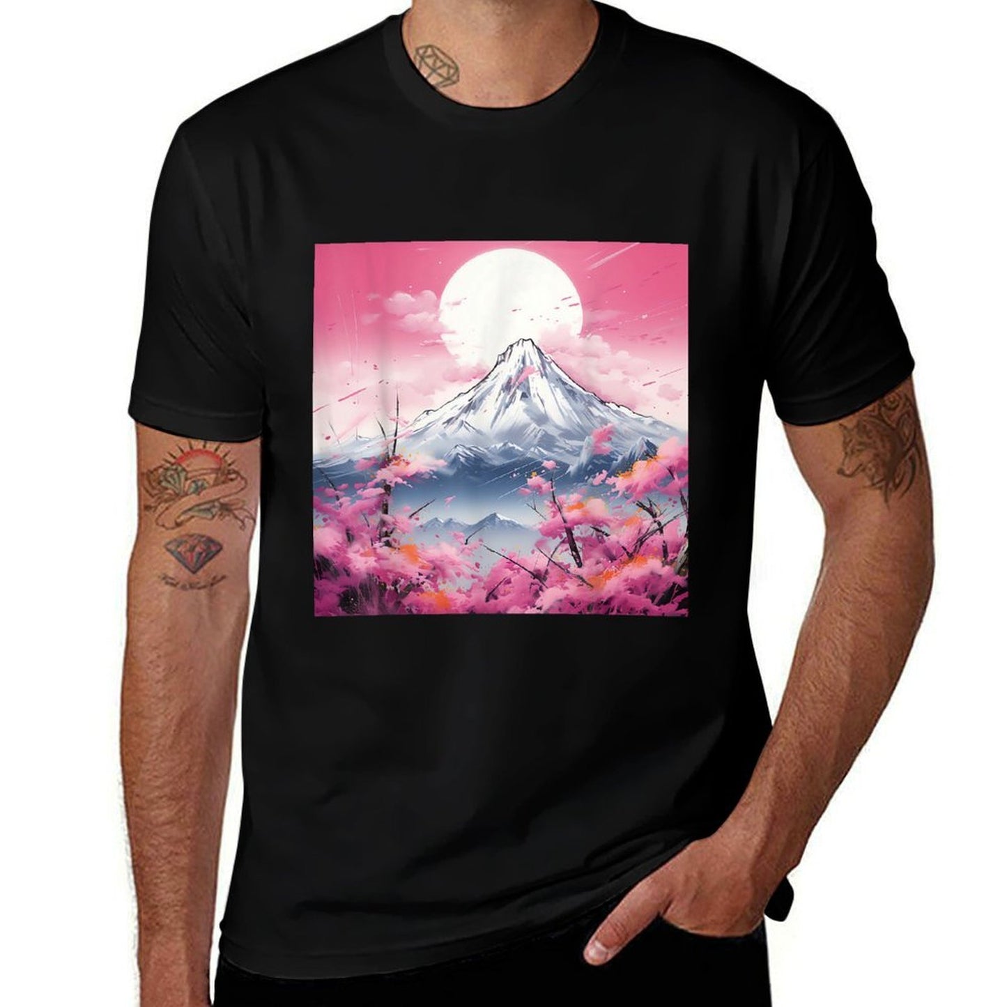 Sakura Reverie Japanese Petals Unfold in Twilight Peaks Affordable Price T-Shirt