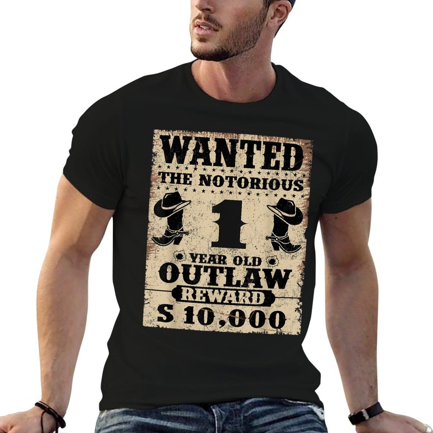 1st Birthday Wanted 1 Year Old Outlaw Bday Easy-care T-Shirt