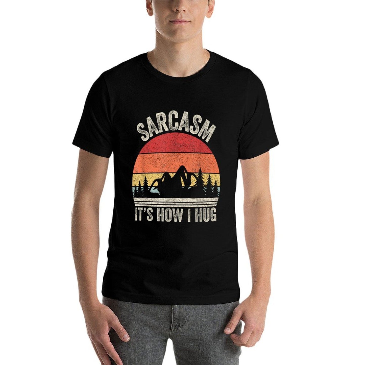 Vintage Retro Sarcasm Its How I Hug Sarcastic Gift Eco-friendly Material T-Shirt