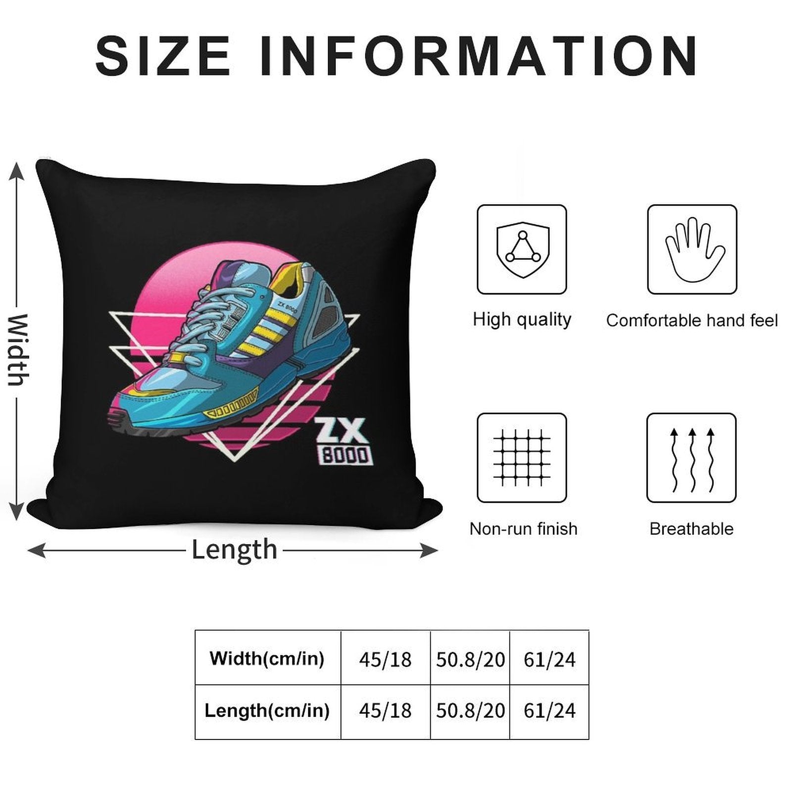 Zx Aqua 8000 Sneaker Lifestyle Ninetees Retro Runner Torsion Soft Durable Construction Throw Pillow