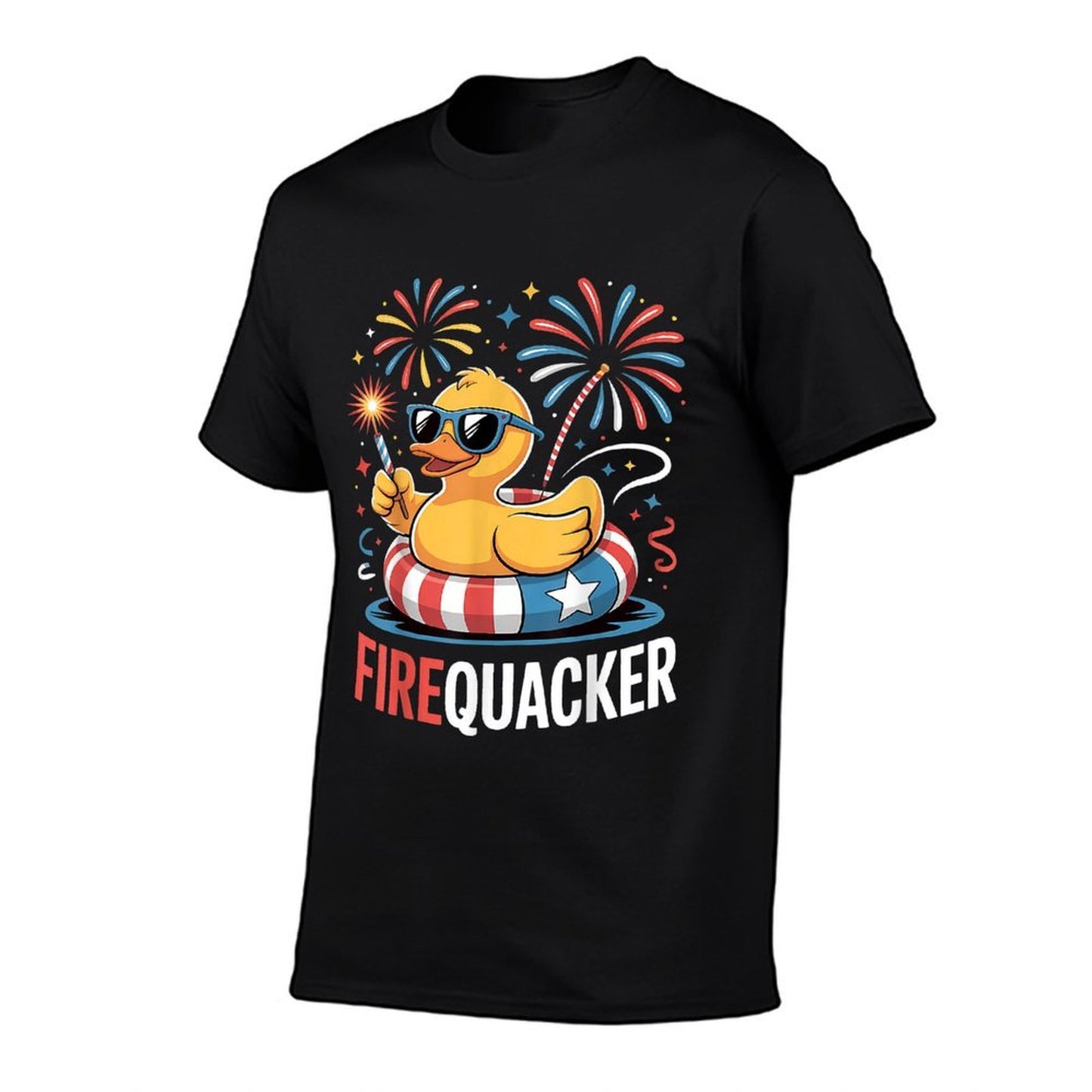 4th of July Duck Firequacker Patriotic Fourth of July Funny  Slim-fit Cut T-Shirt