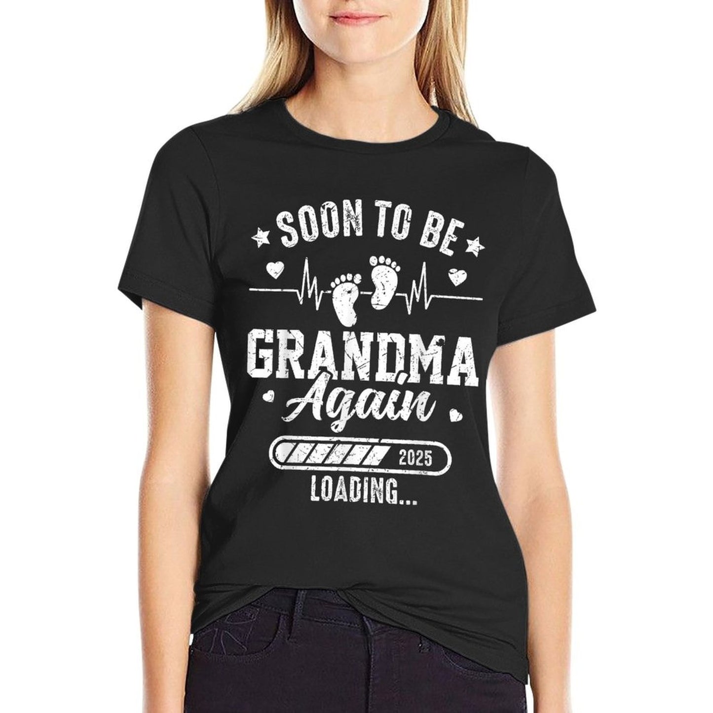 Soon to Be Grandma Again 2025 Loading Pregnancy Announcement Lightweight T-Shirt