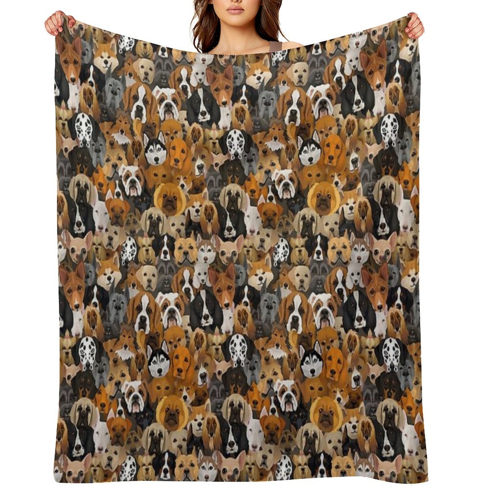 Dogs Illustrations Multi-functional Throw Blanket